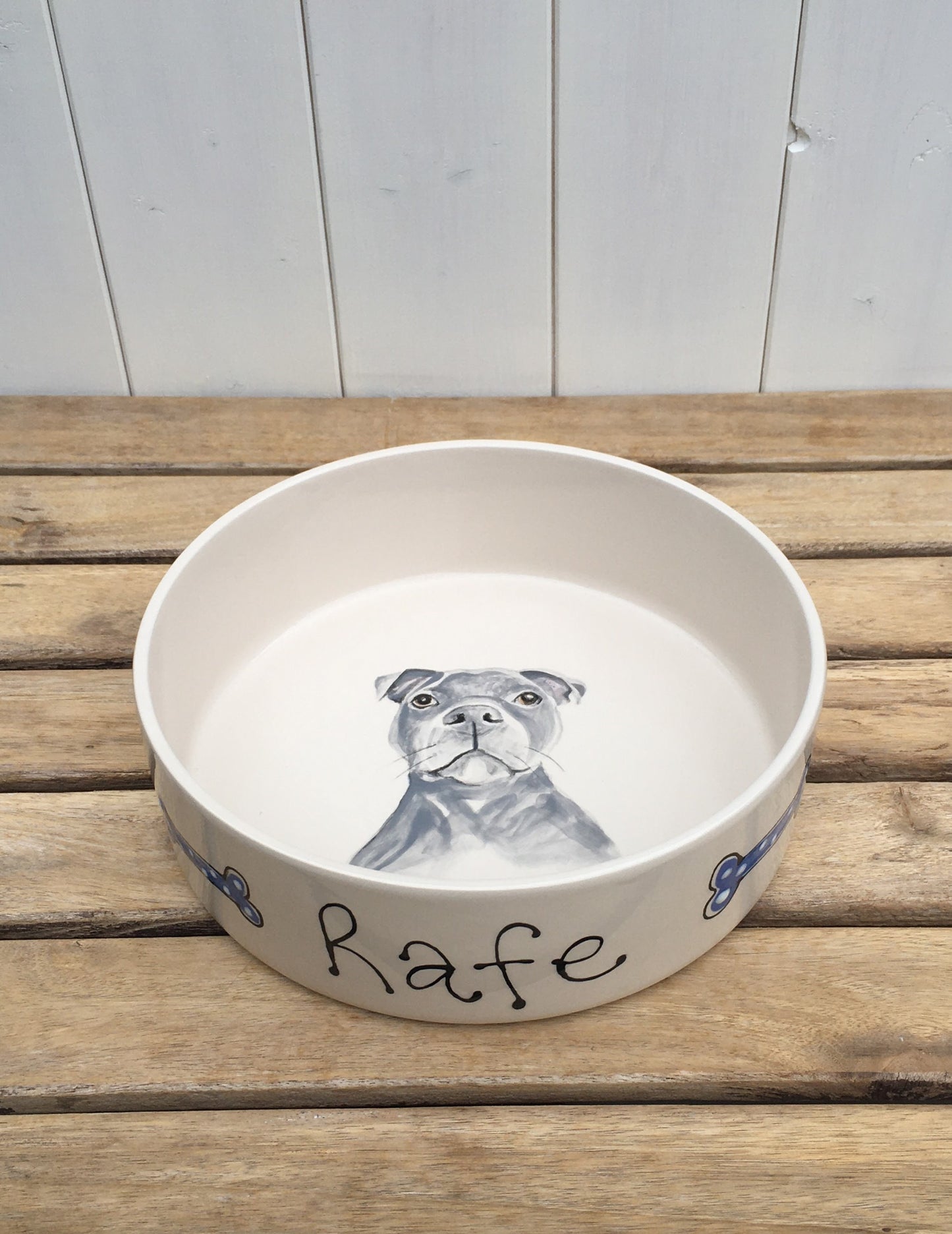 Personalised Dog Water Bowl with Hand Painted Portrait