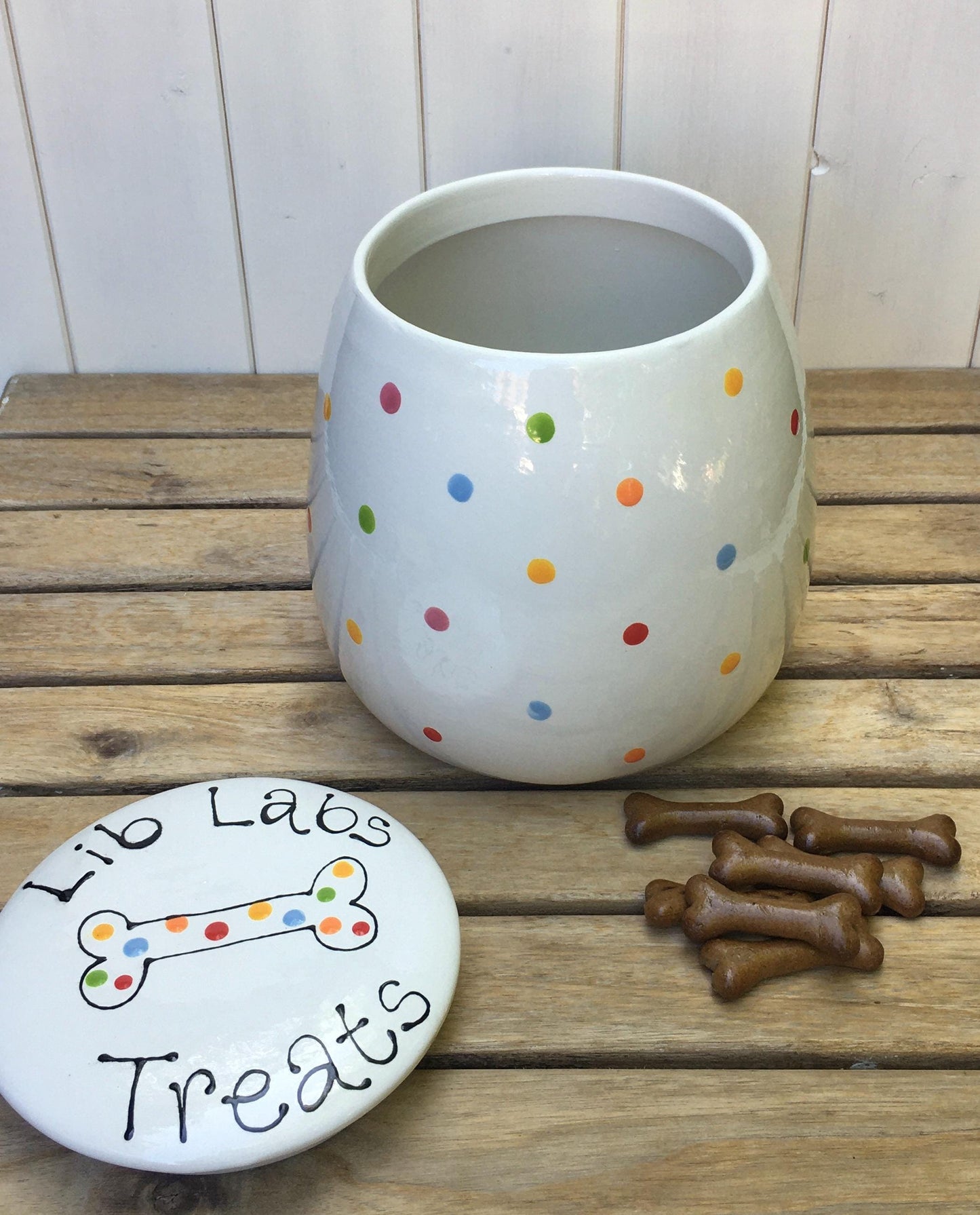 Personalised Hand painted Treat Jar for Dog Treats