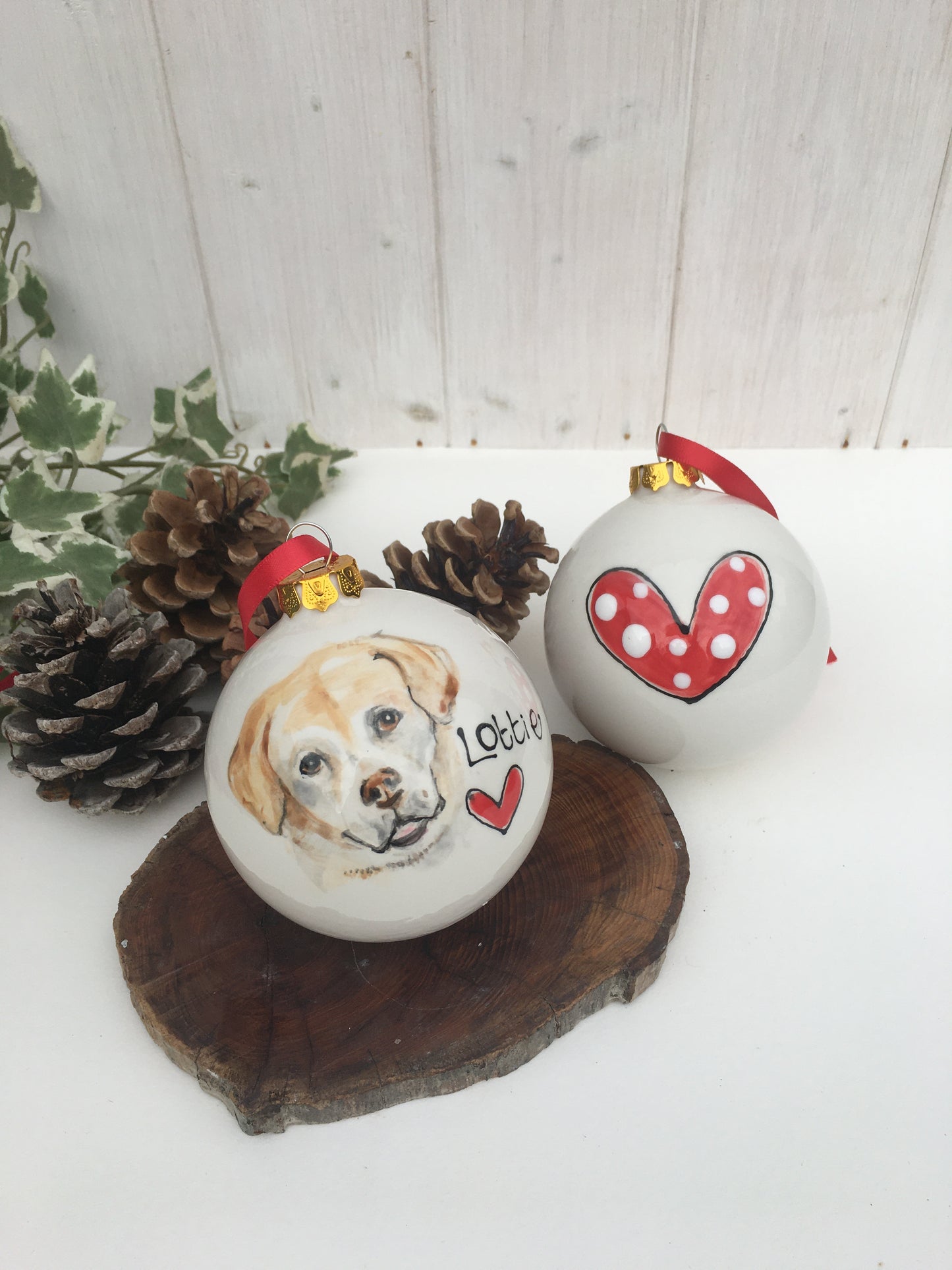 Ceramic Christmas Bauble with Pet Portrait