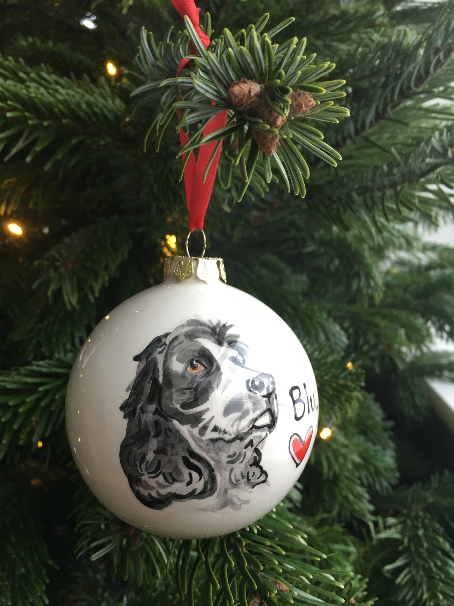 Ceramic Christmas Bauble with Pet Portrait