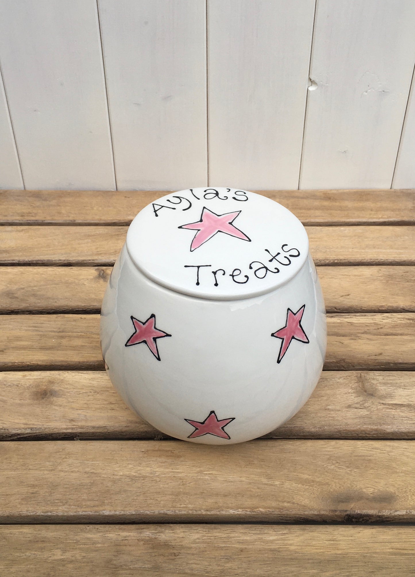 Personalised Hand painted Treat Jar for Dog Treats