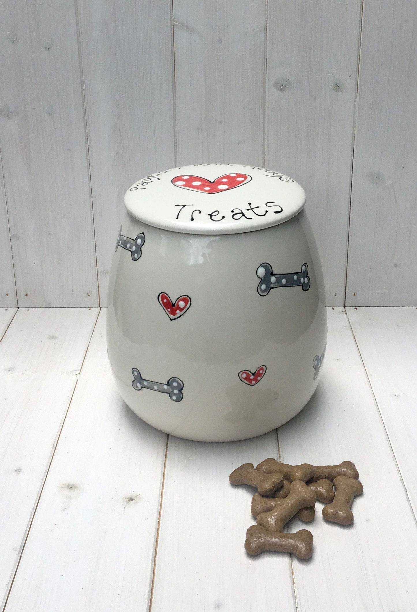 Personalised Hand painted Treat Jar for Dog Treats