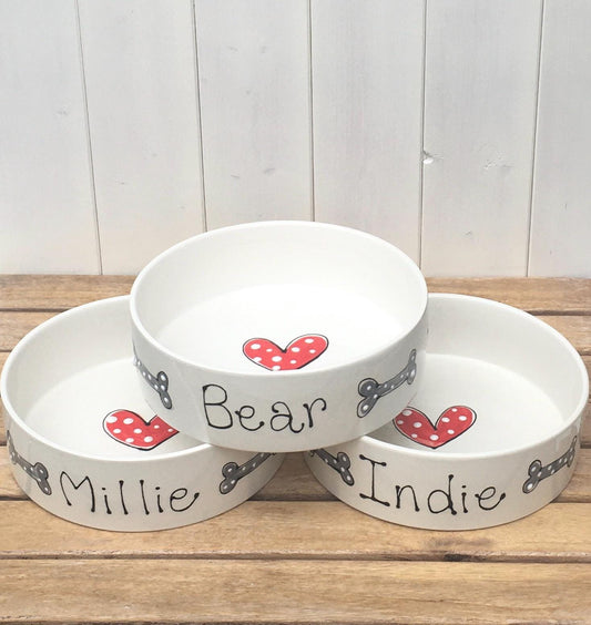 Personalised Hand painted Ceramic Dog Bowl