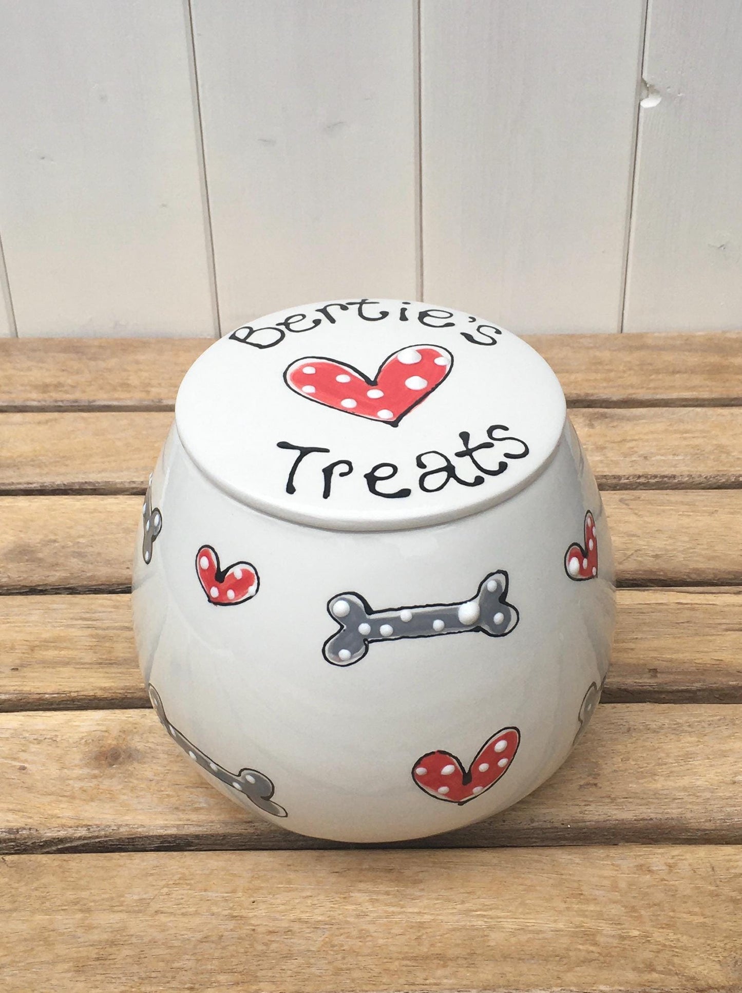Personalised Hand painted Treat Jar for Dog Treats