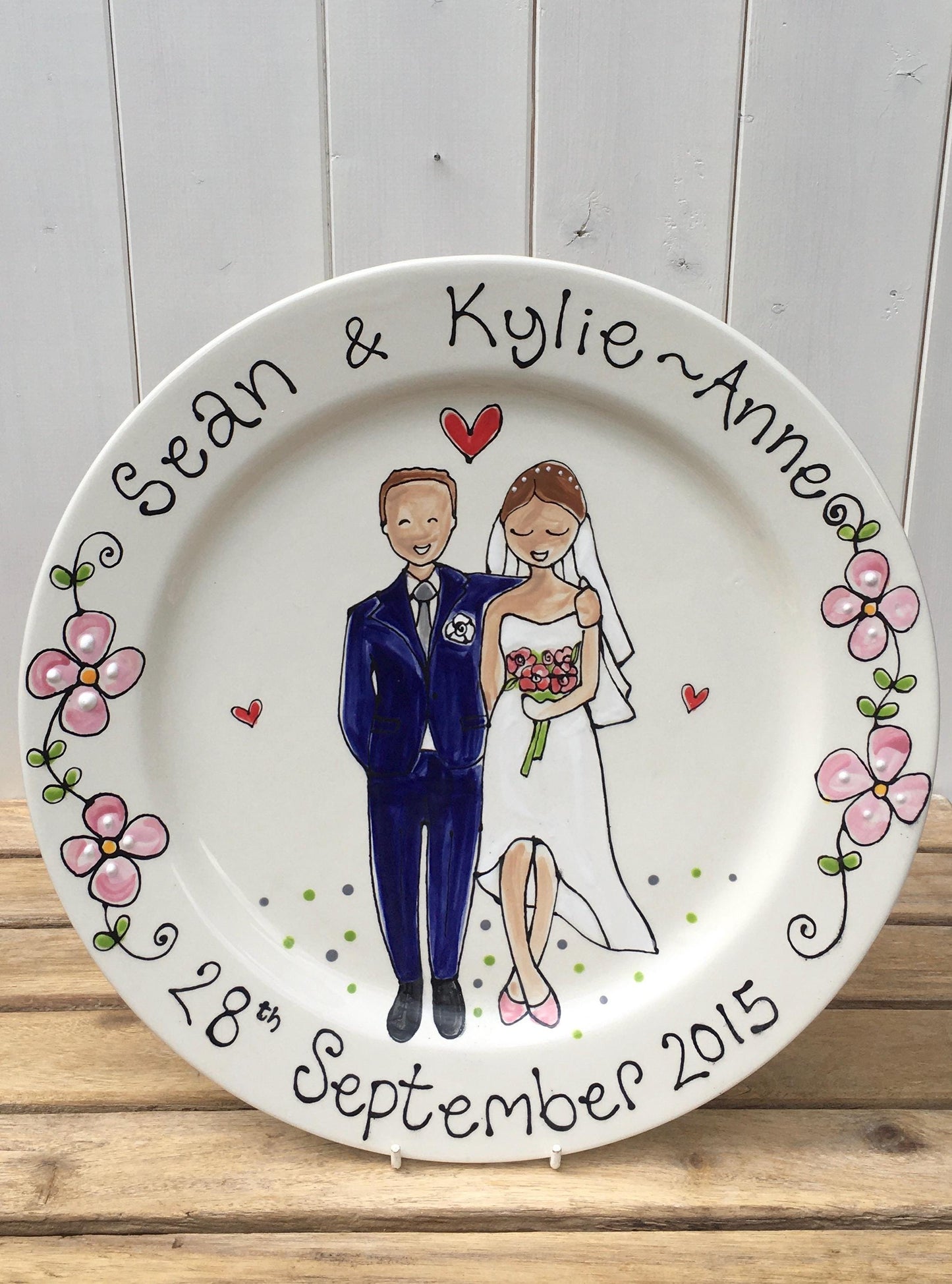 Personalised Wedding or Anniversary Plate , Gift for 8th and 9th Wedding Anniversary