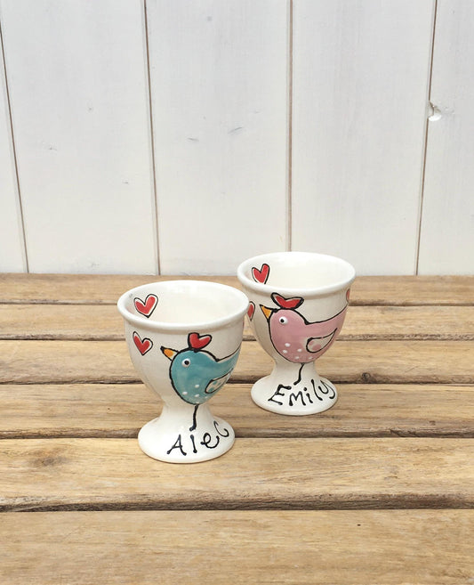 Personalised Egg Cups for Couples Wedding or Anniversary Gift