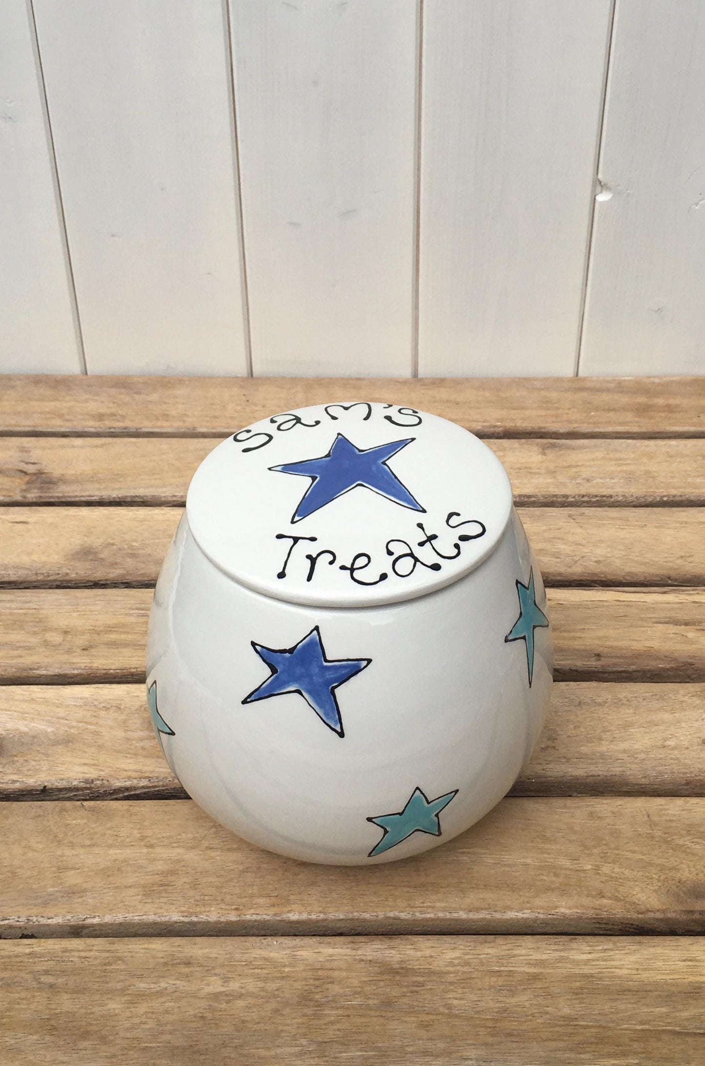 Personalised Hand painted Treat Jar for Dog Treats