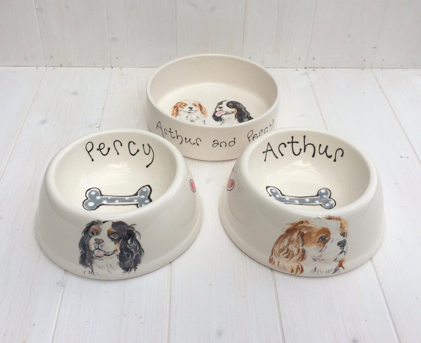 Personalised Dog Bowl with Hand painted Portrait