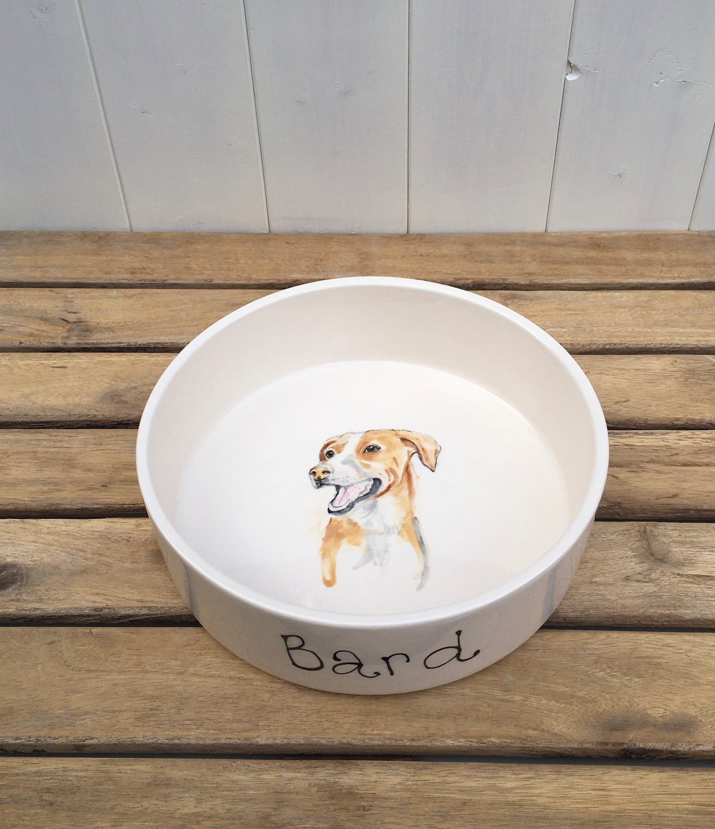 Personalised Dog Water Bowl with Hand Painted Portrait