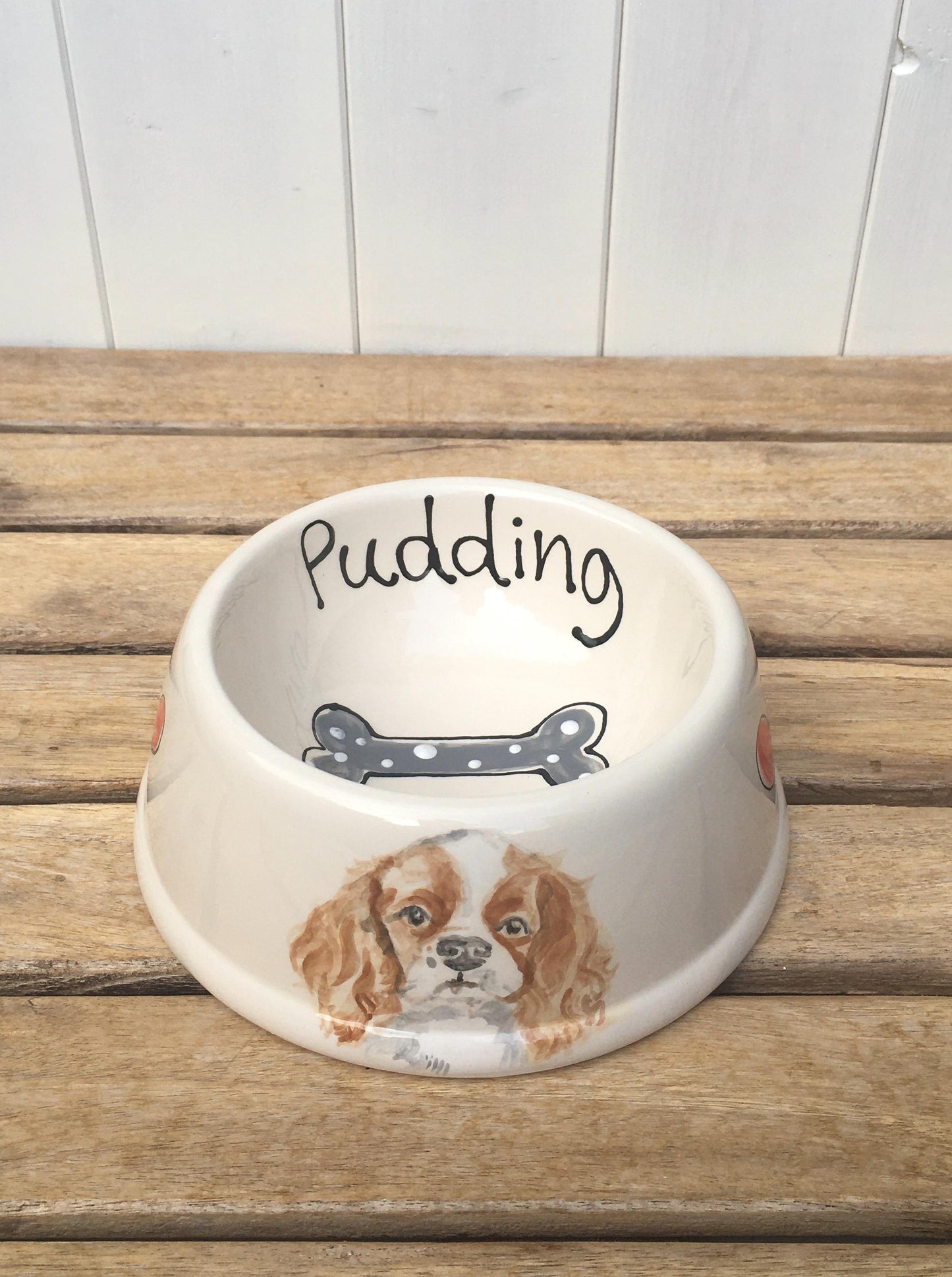 Personalised Dog Bowl with Hand painted Portrait