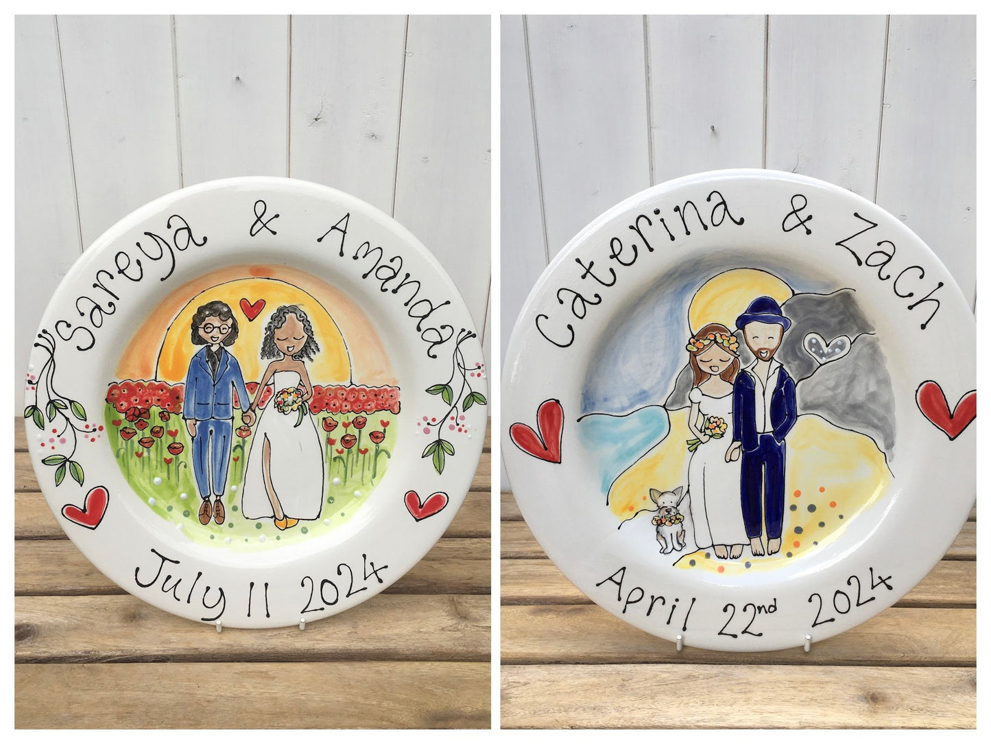 Personalised Wedding or Anniversary Plate , Gift for 8th and 9th Wedding Anniversary