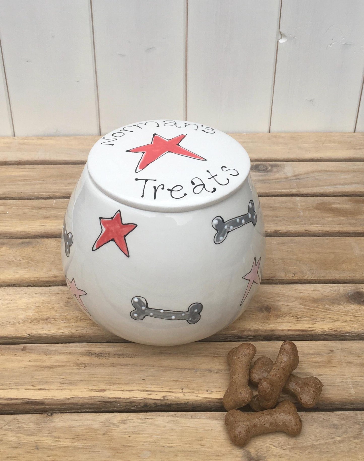 Personalised Hand painted Treat Jar for Dog Treats
