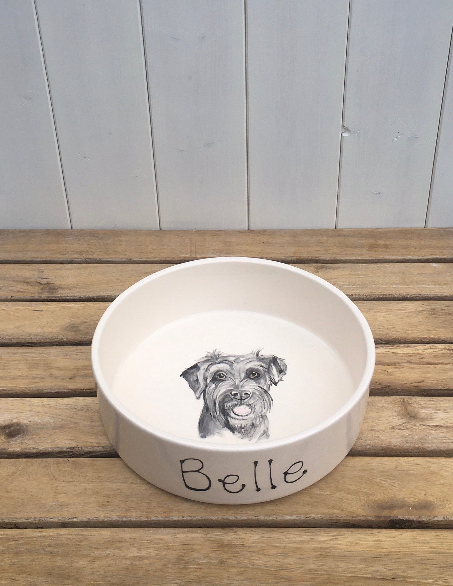 Personalised Dog Water Bowl with Hand Painted Portrait