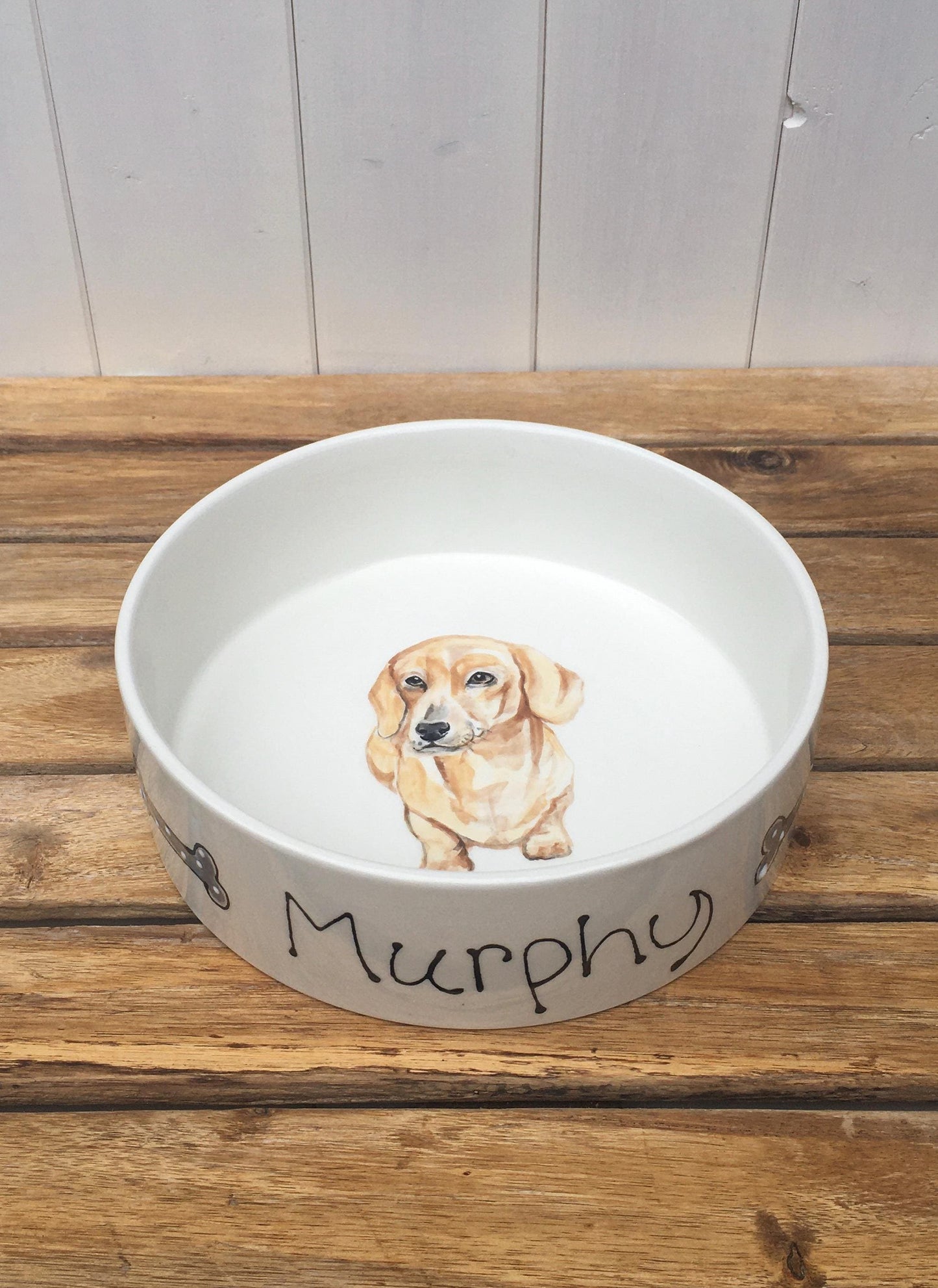 Personalised Dog Water Bowl with Hand Painted Portrait