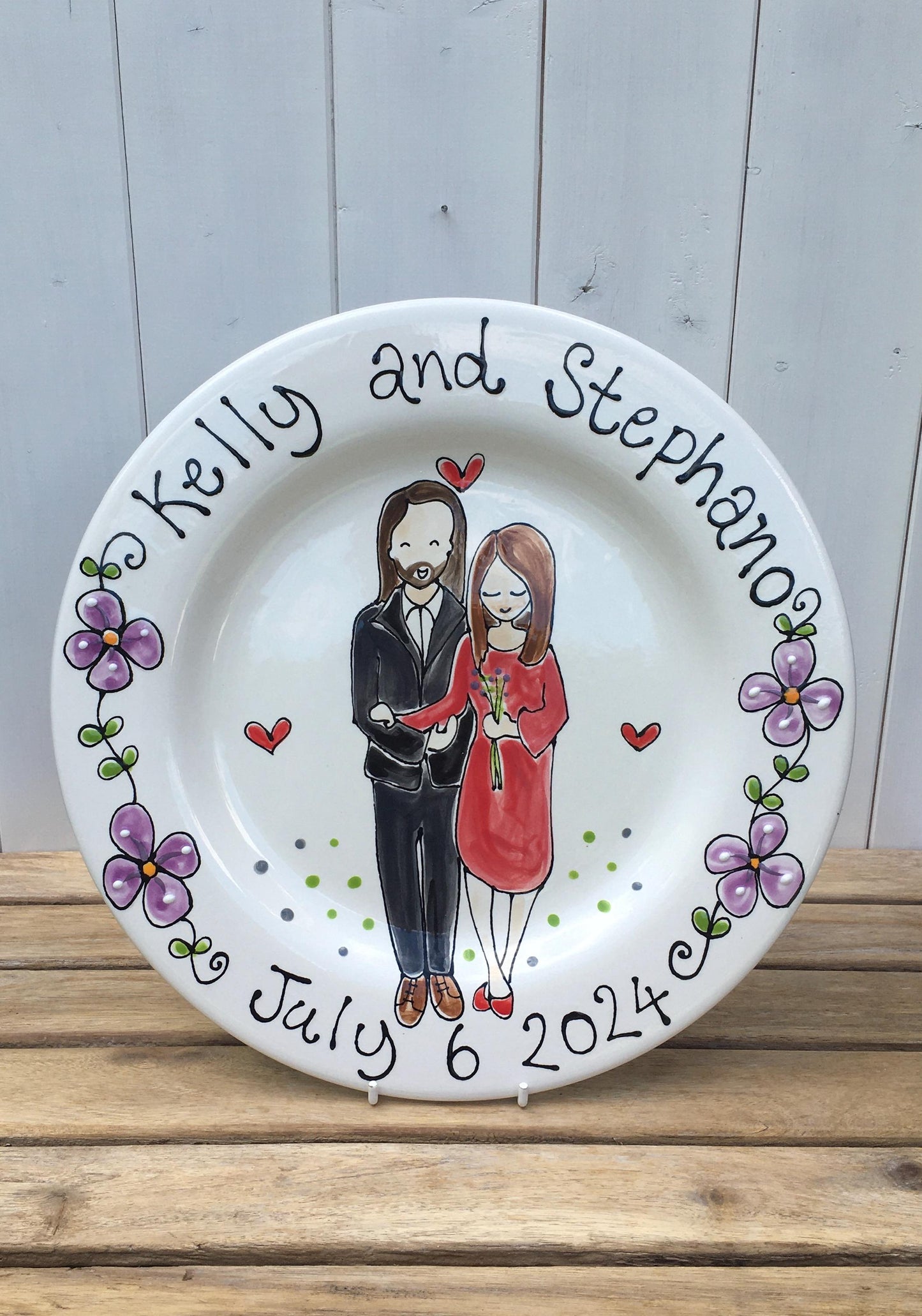 Personalised Wedding or Anniversary Plate , Gift for 8th and 9th Wedding Anniversary