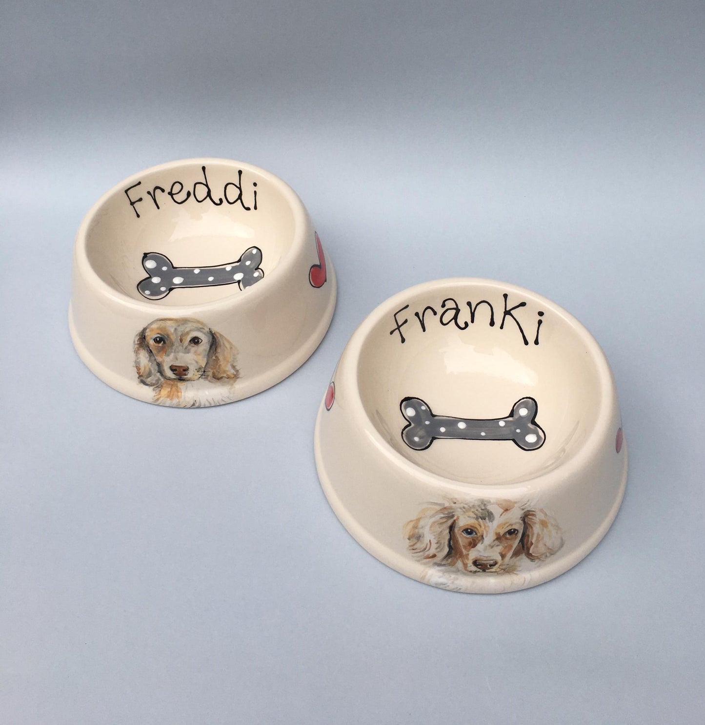 Personalised Dog Bowl with Hand painted Portrait