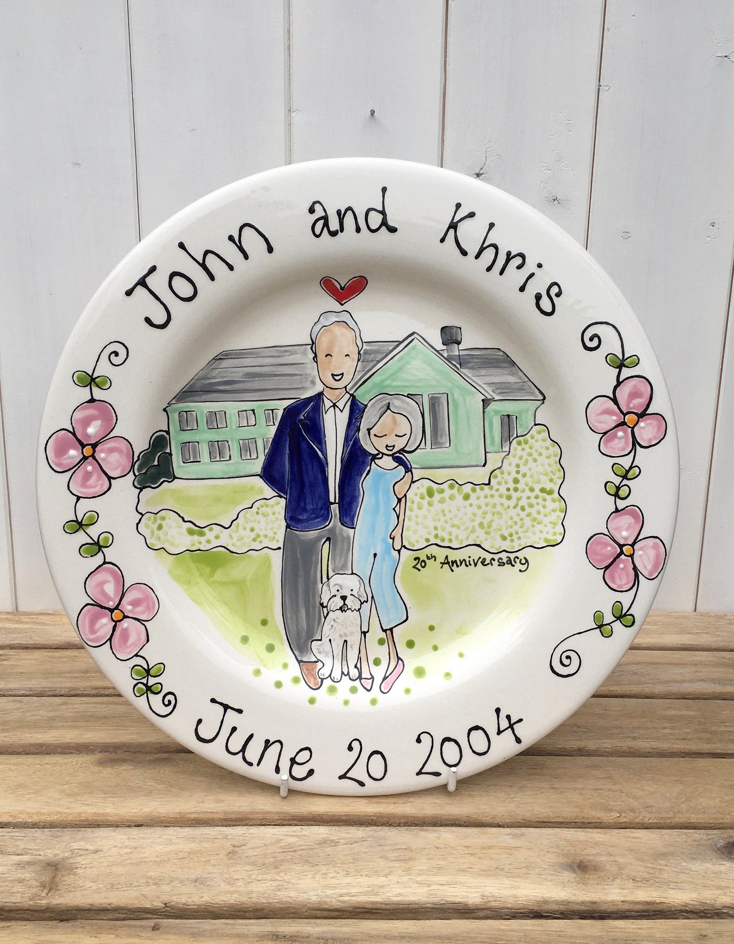 Personalised Wedding or Anniversary Plate , Gift for 8th and 9th Wedding Anniversary