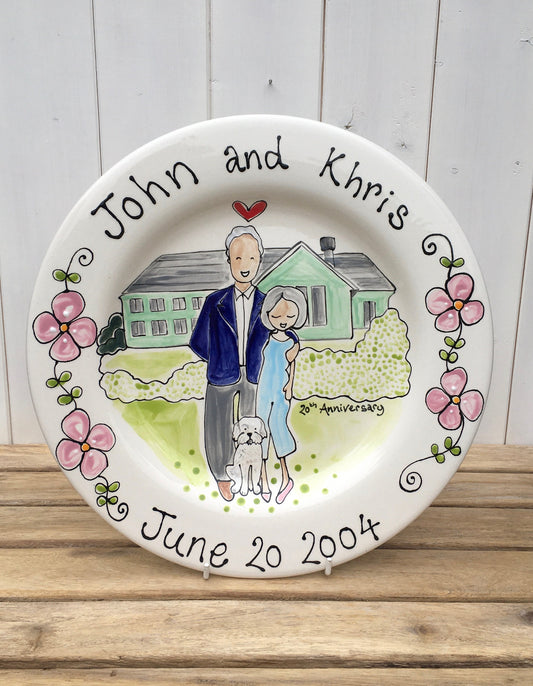Personalised Wedding or Anniversary Plate , Gift for 8th and 9th Wedding Anniversary