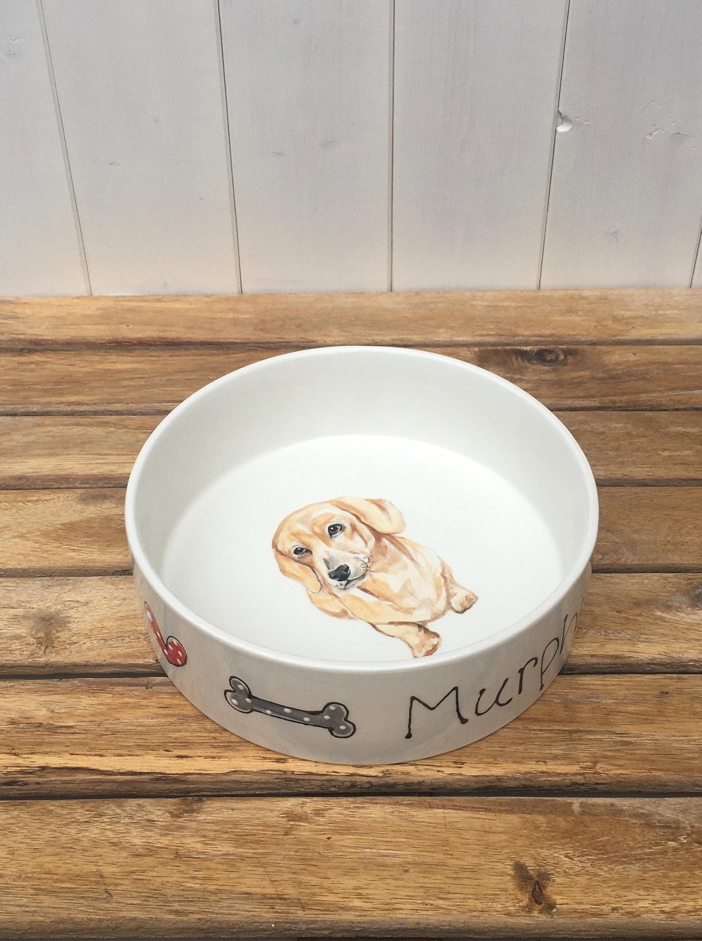 Personalised Dog Water Bowl with Hand Painted Portrait