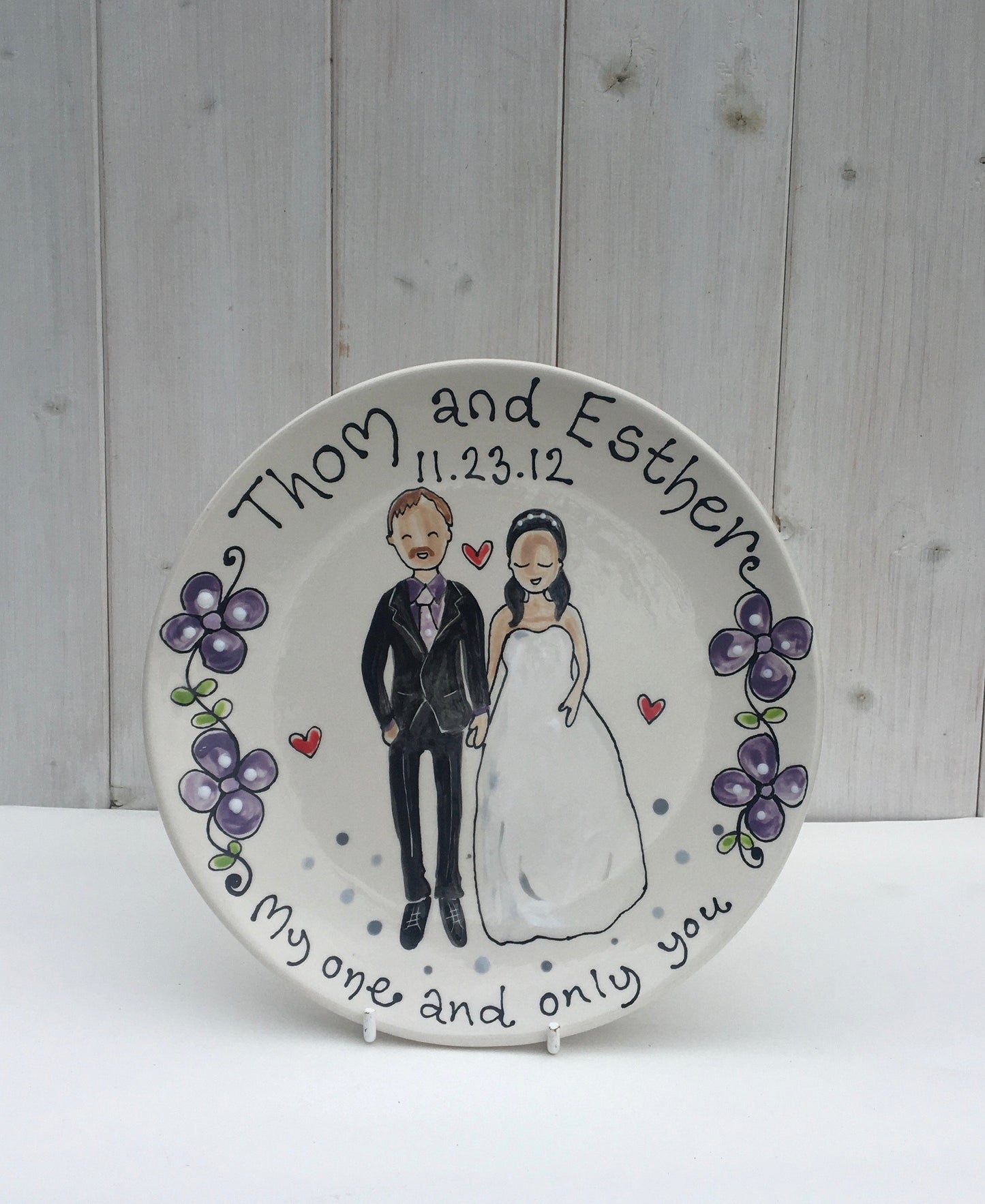 Personalised Wedding or Anniversary Plate , Gift for 8th and 9th Wedding Anniversary