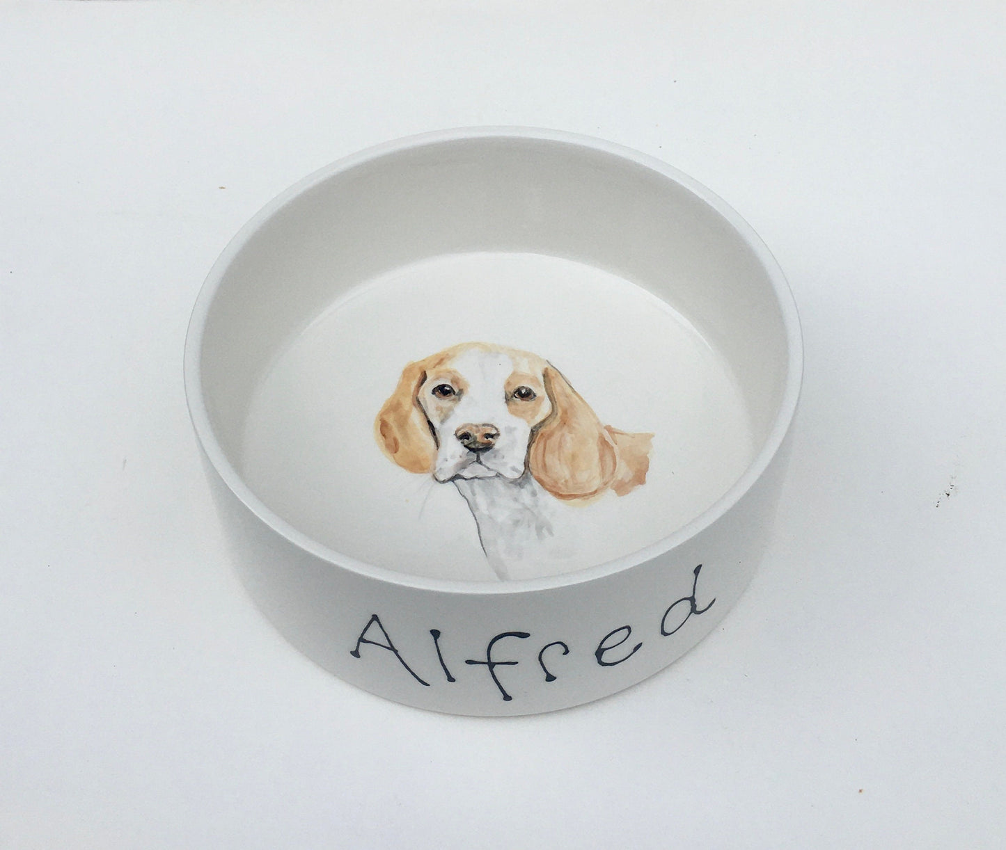 Personalised Dog Water Bowl with Hand Painted Portrait