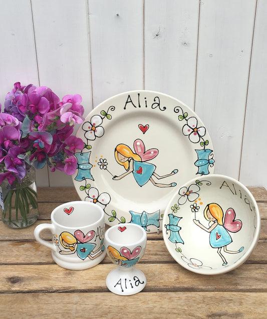 Childrens tableware fairy and flowers