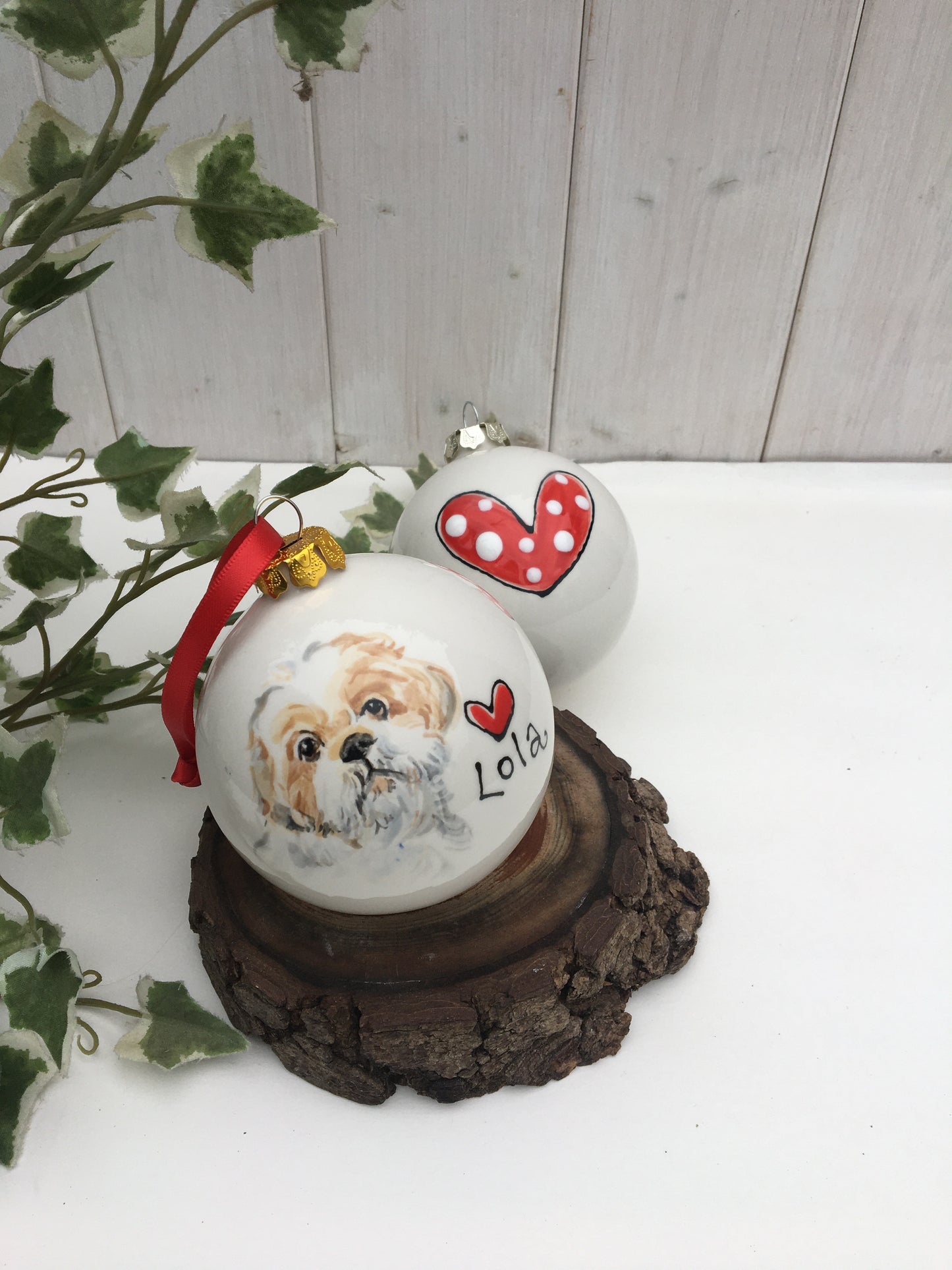 Ceramic Christmas Bauble with Pet Portrait