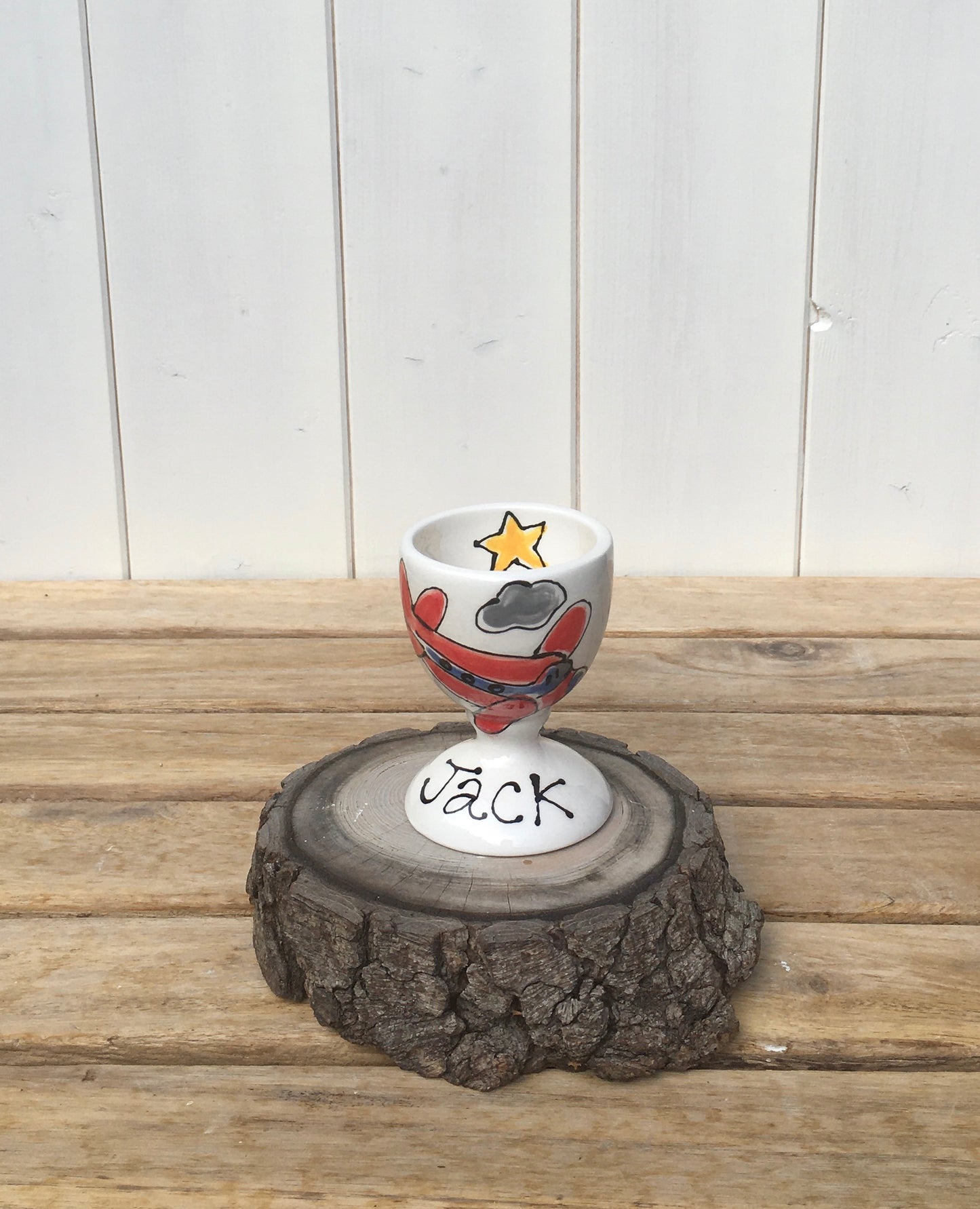 Egg cup aeroplane