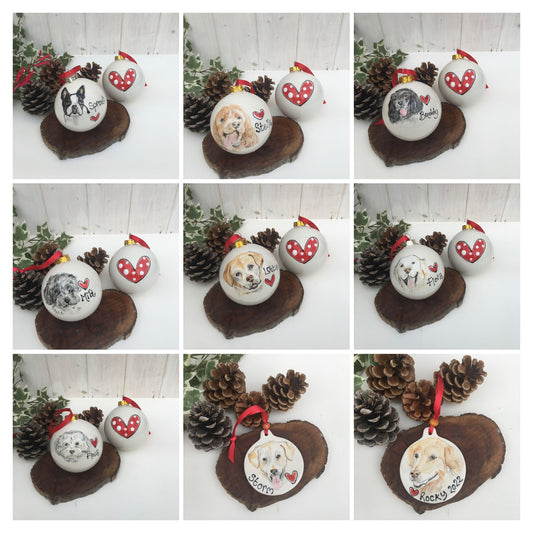 Ceramic Christmas Bauble with Pet Portrait
