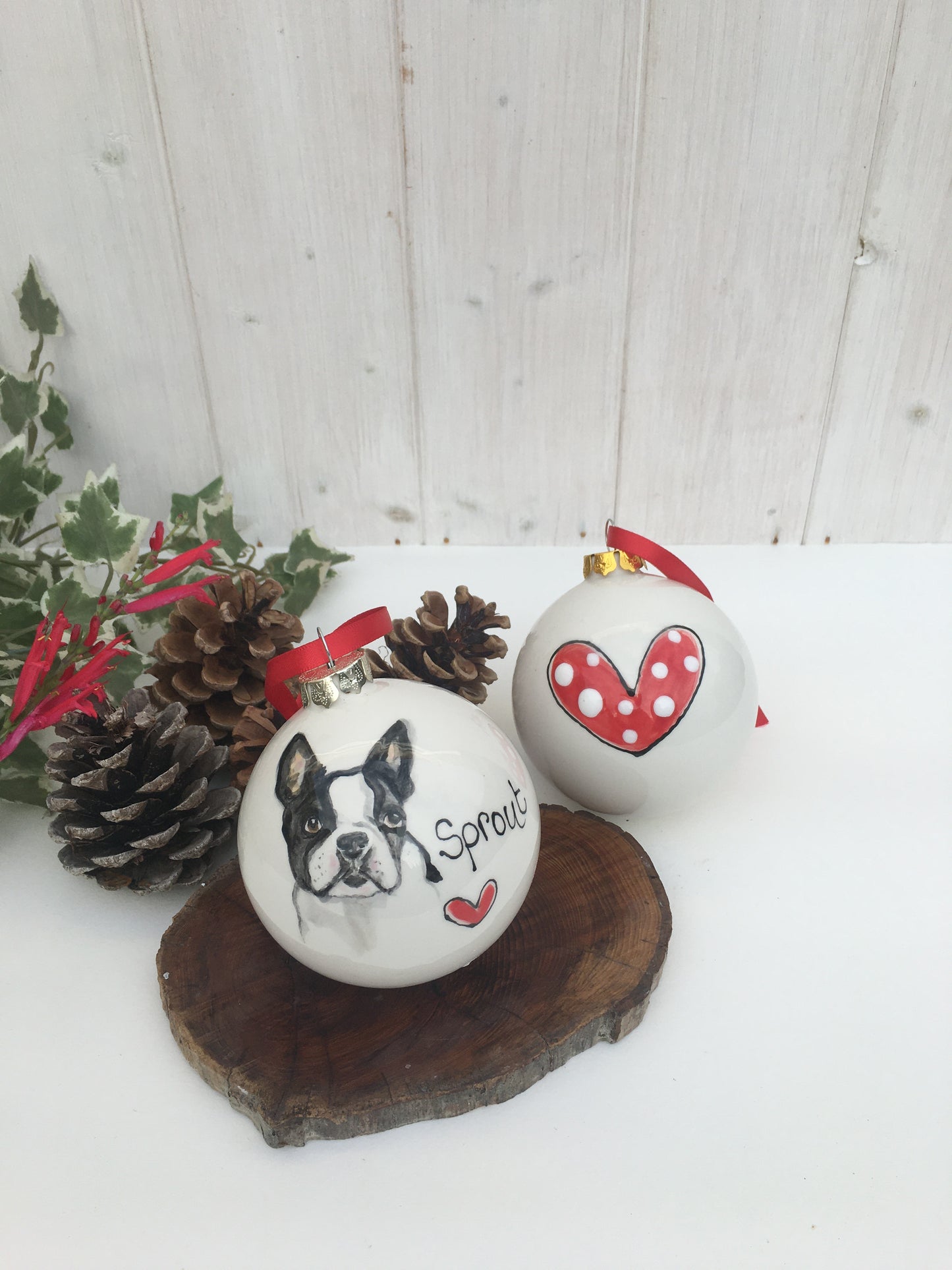 Ceramic Christmas Bauble with Pet Portrait