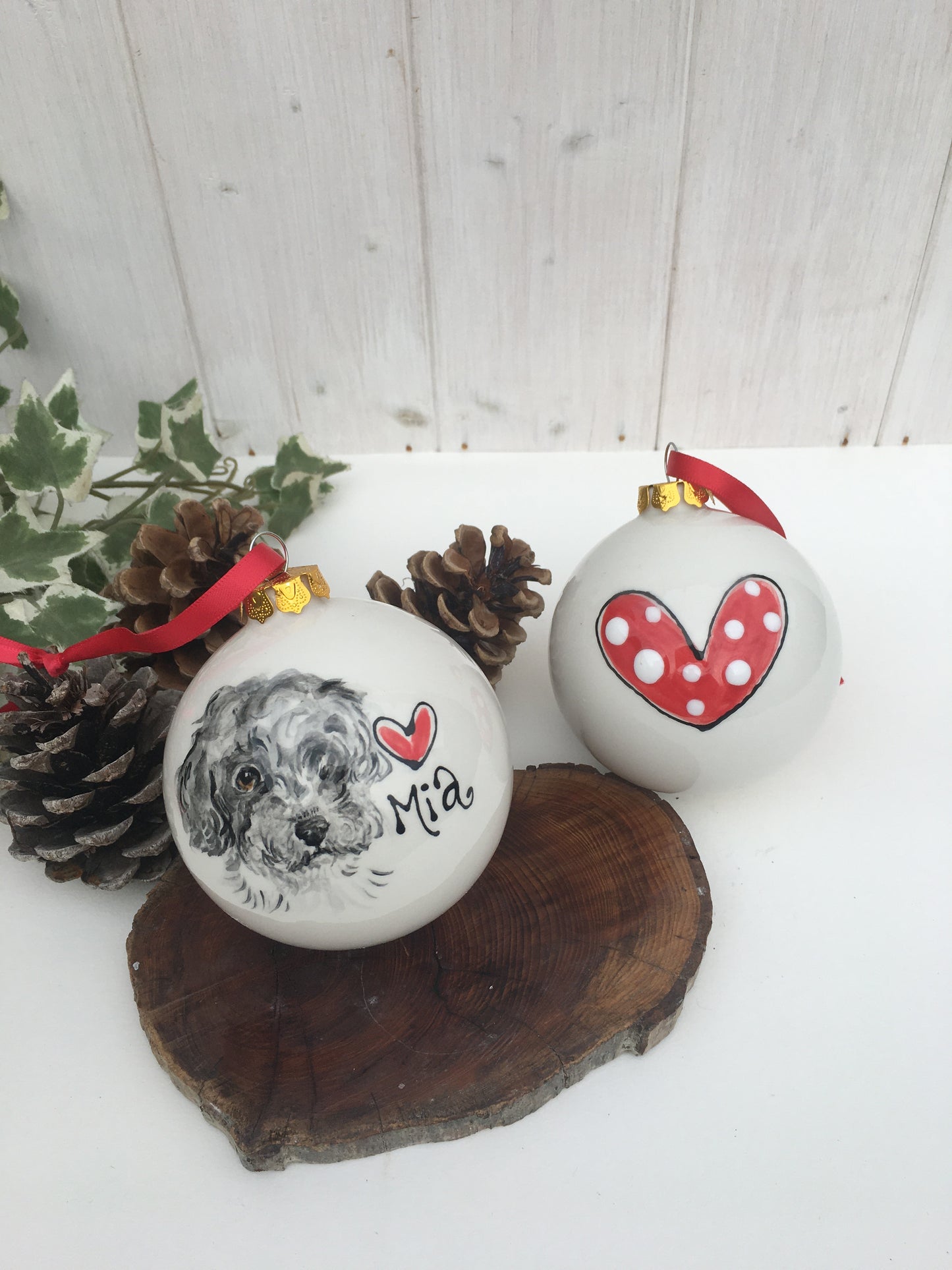 Ceramic Christmas Bauble with Pet Portrait