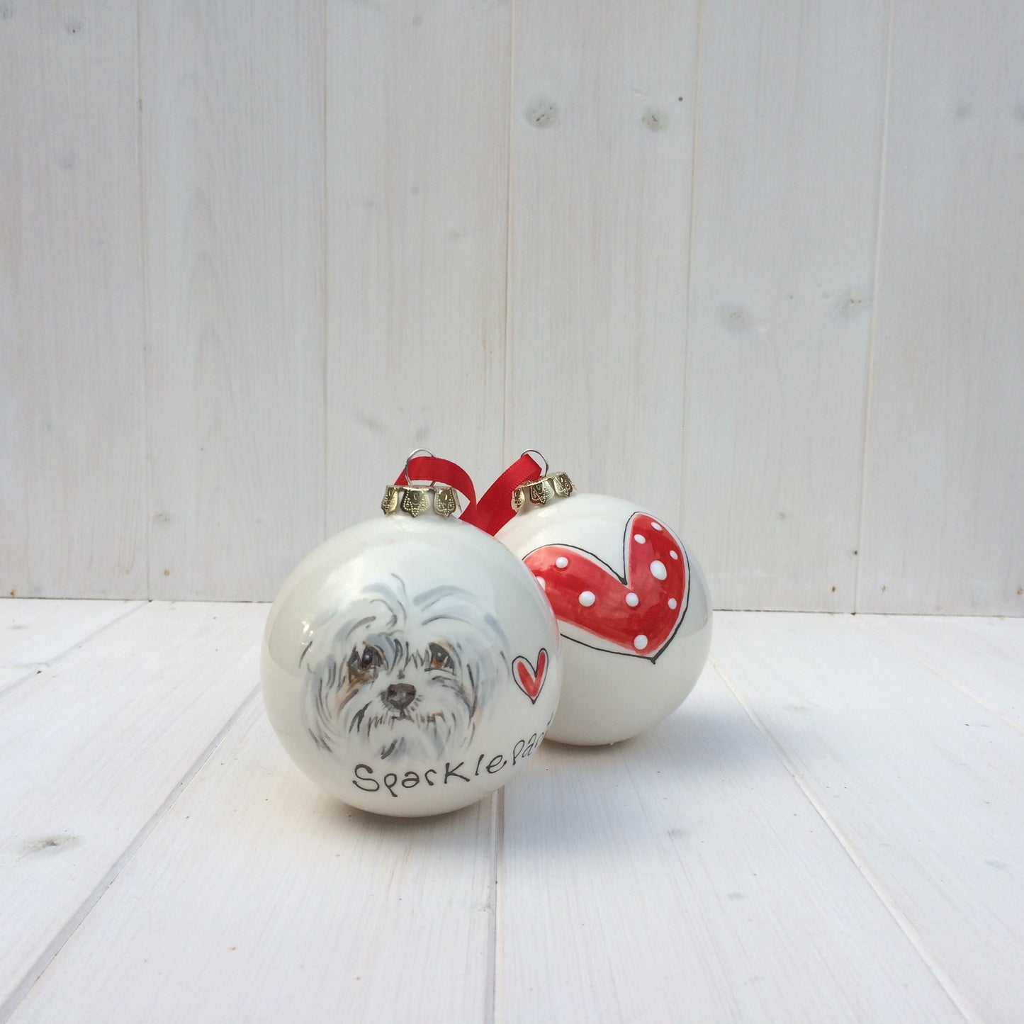 Ceramic Christmas Bauble with Pet Portrait