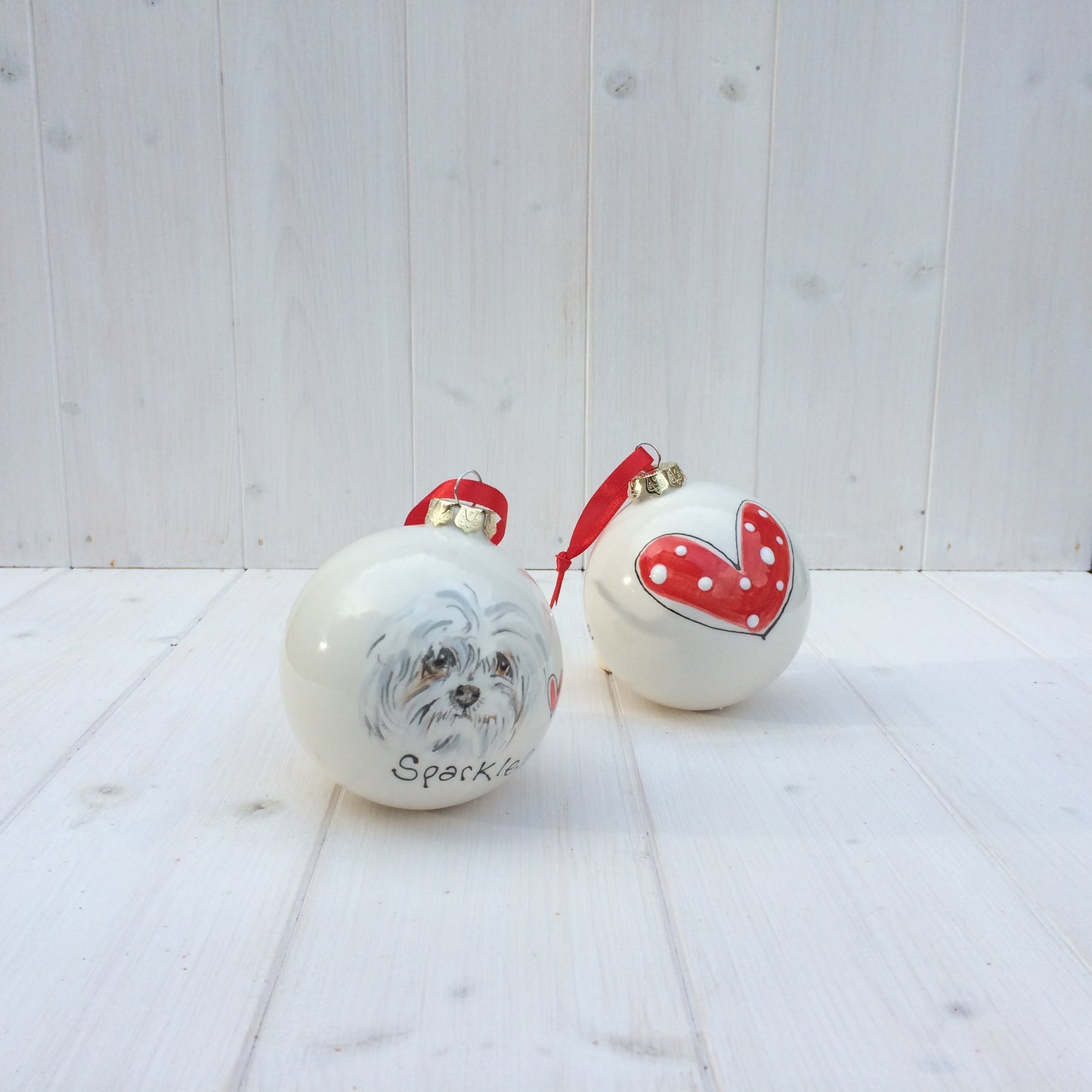 Ceramic Christmas Bauble with Pet Portrait