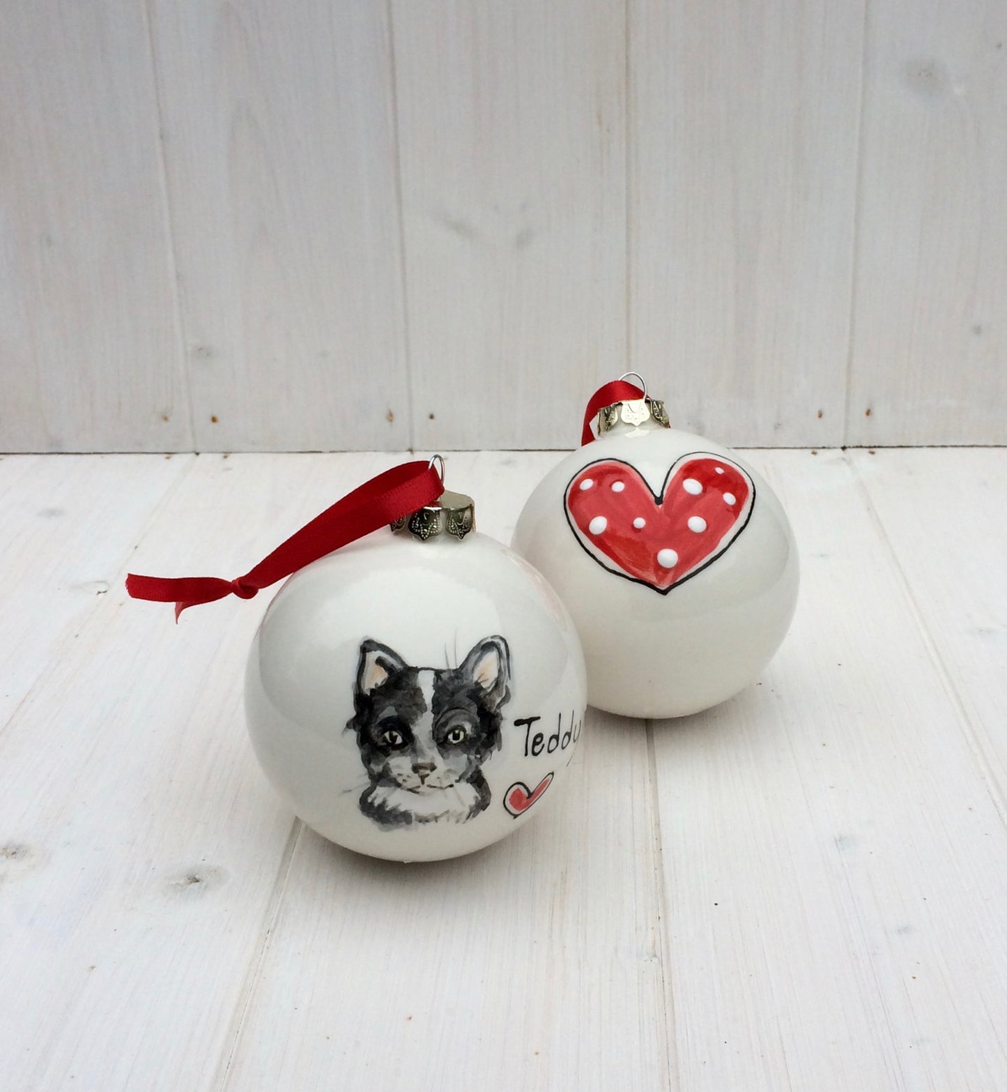 Ceramic Christmas Bauble with Pet Portrait
