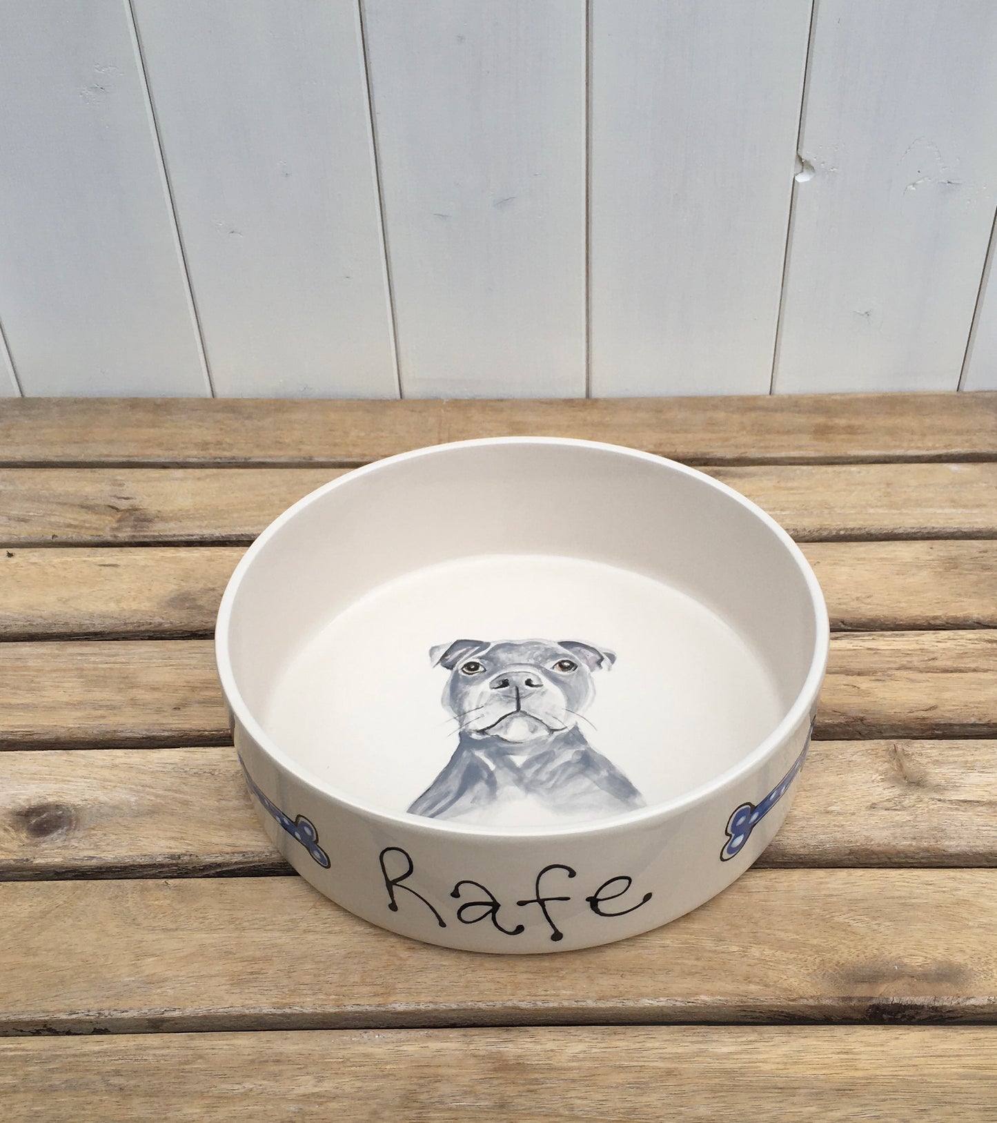 Personalised Dog Water Bowl with Hand Painted Portrait