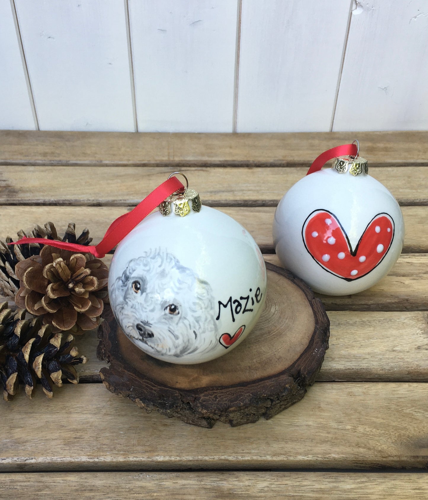 Ceramic Christmas Bauble with Pet Portrait