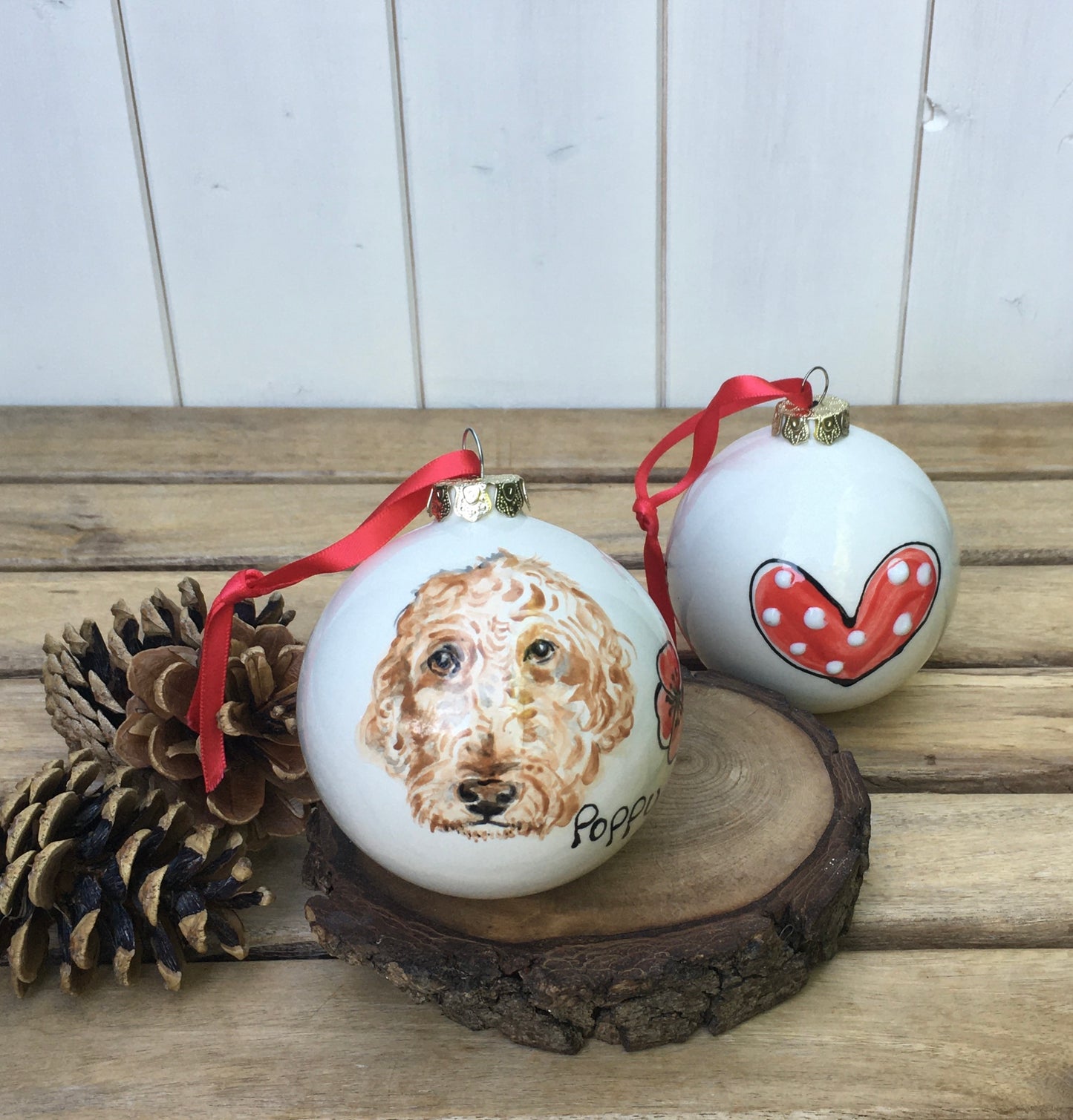 Ceramic Christmas Bauble with Pet Portrait