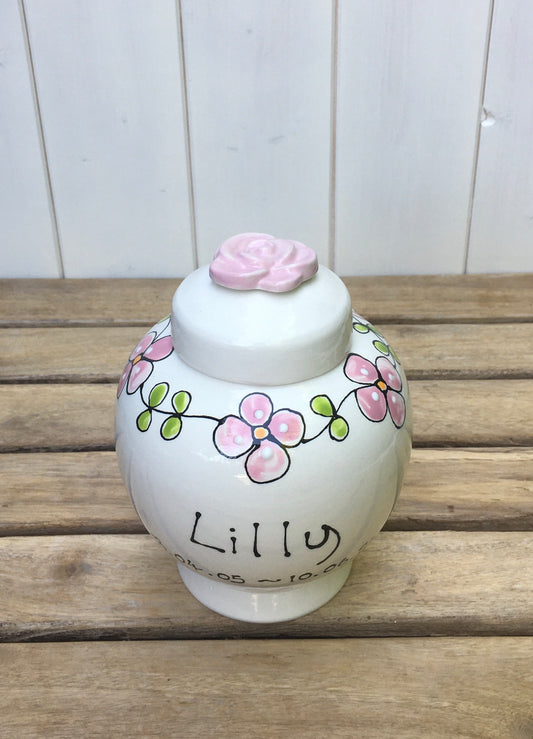 Pet Memorial Urn with Forget me Nots