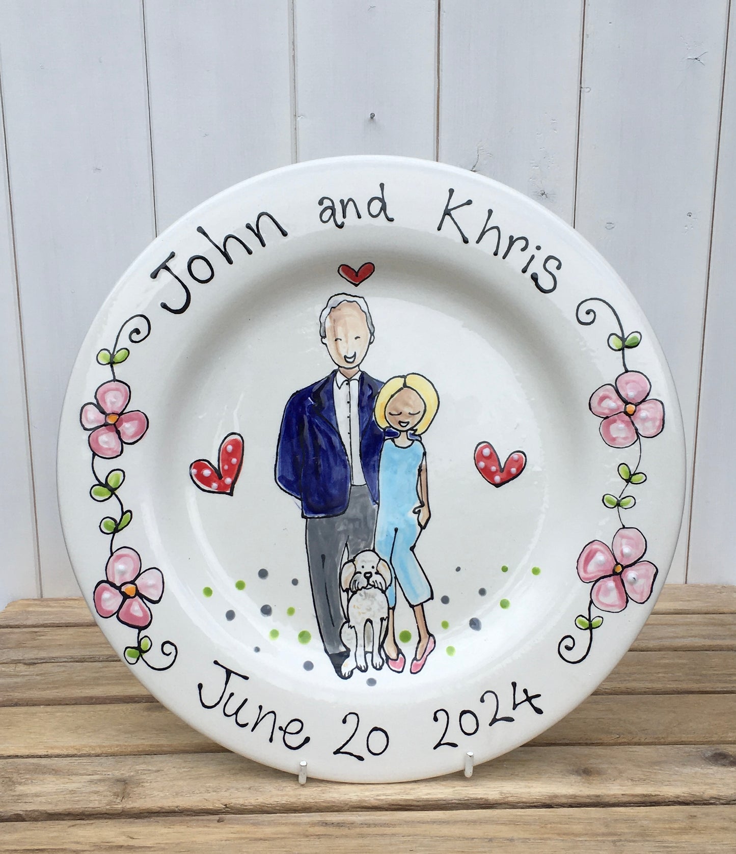 Personalised Wedding or Anniversary Plate , Gift for 8th and 9th Wedding Anniversary