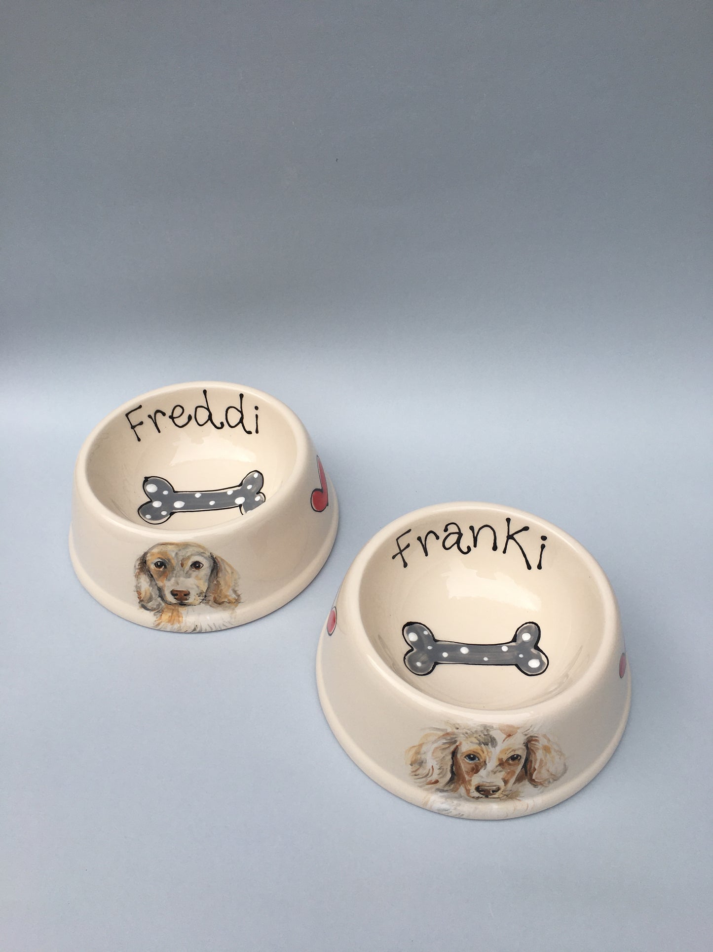 Personalised Dog Bowl with Hand painted Portrait