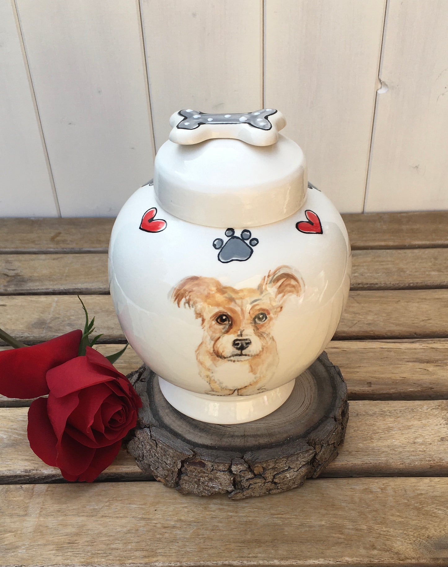Pet Memorial Urn with Portrait
