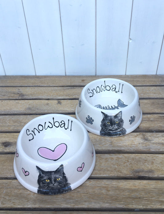 Personalised Cat Bowl with Portrait