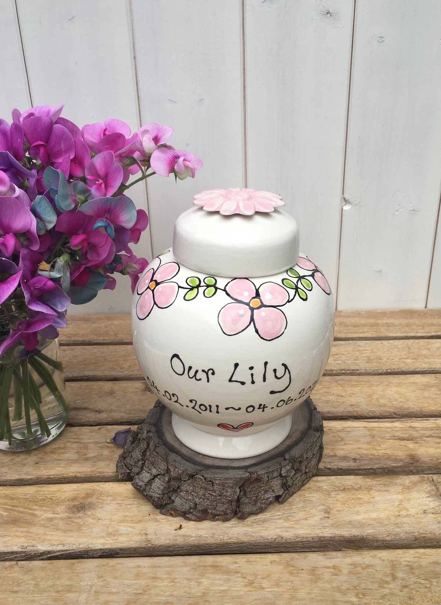 Pet Memorial Urn with Forget me Nots