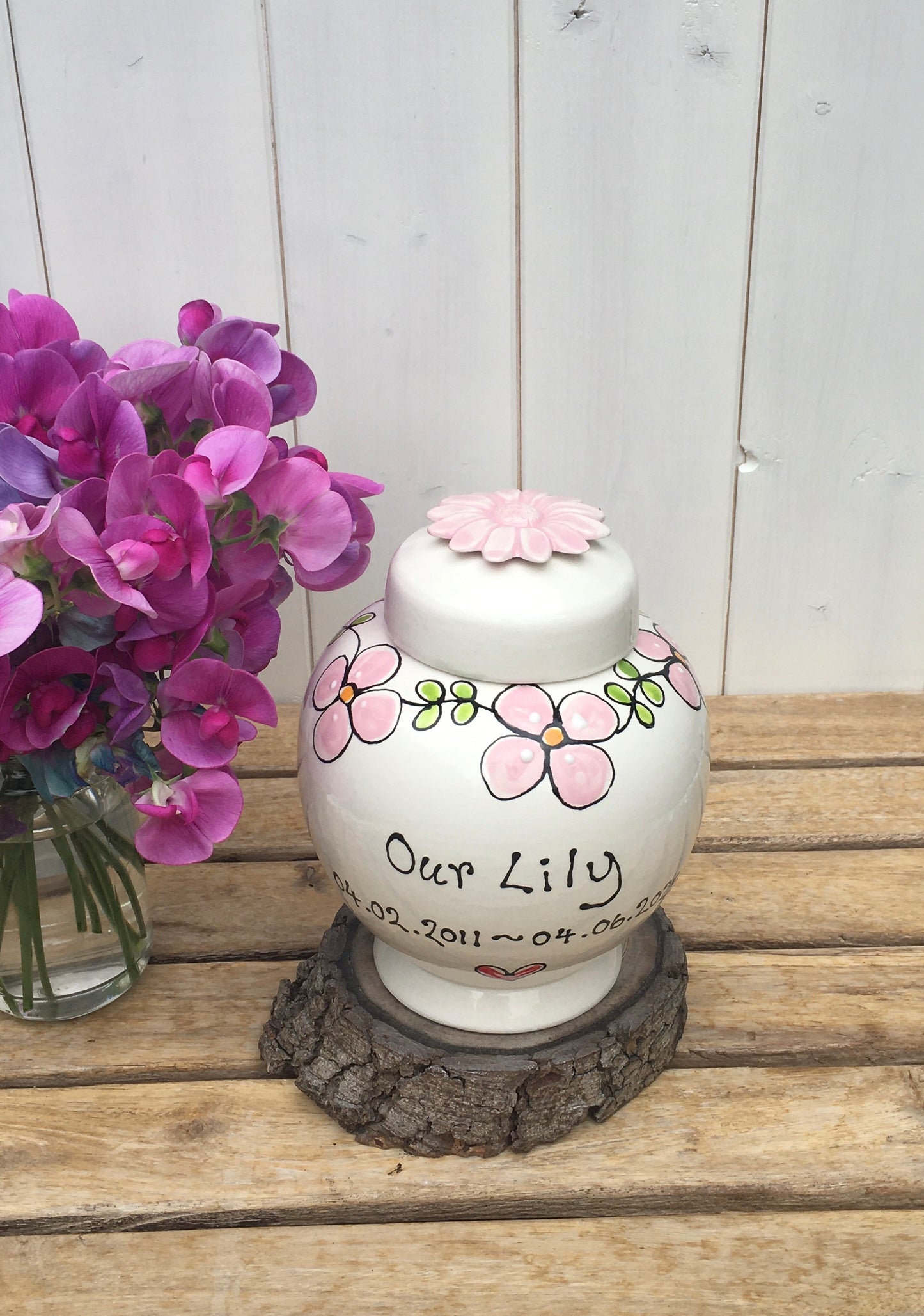 Pet Memorial Urn with Forget me Nots