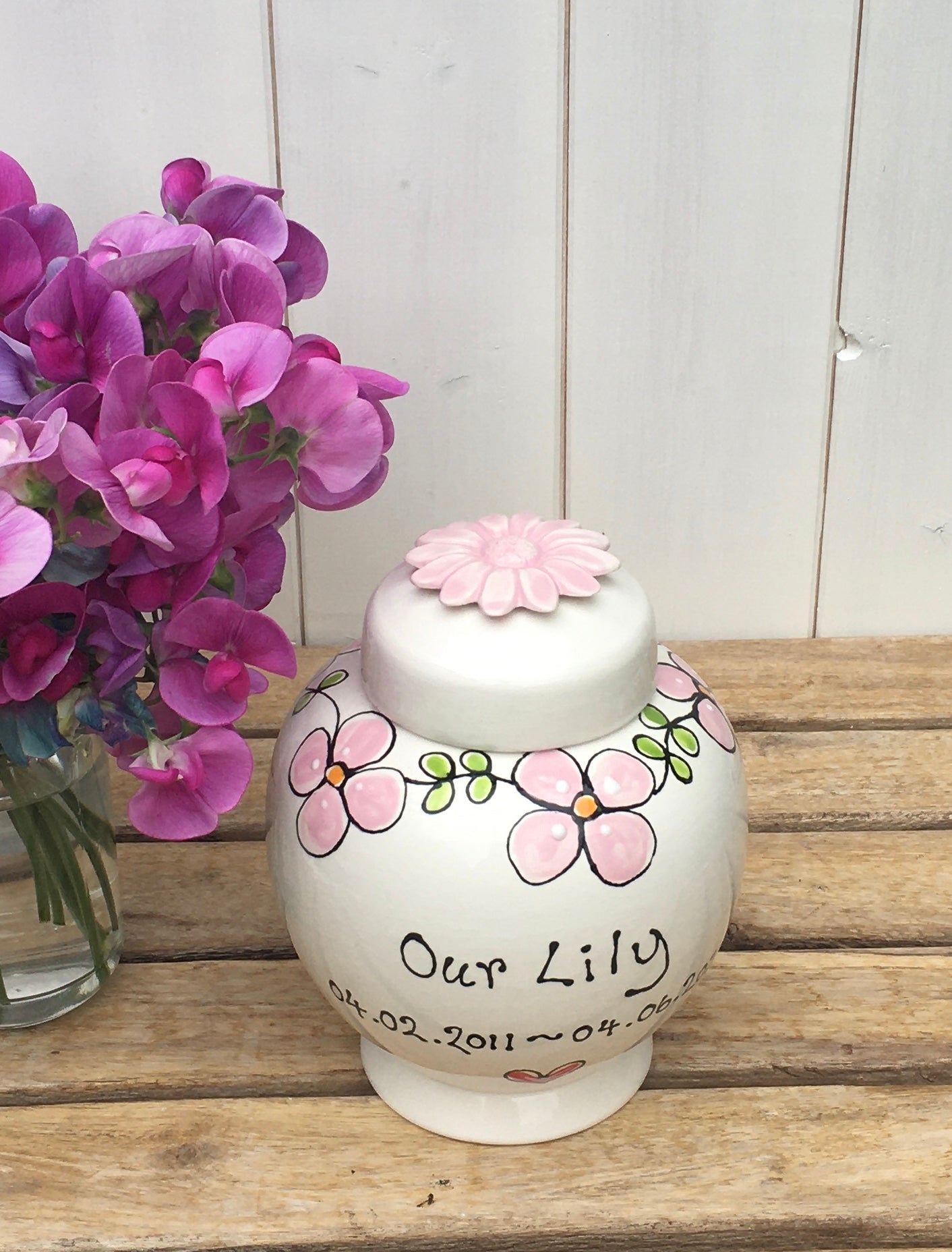 Pet Memorial Urn with Forget me Nots