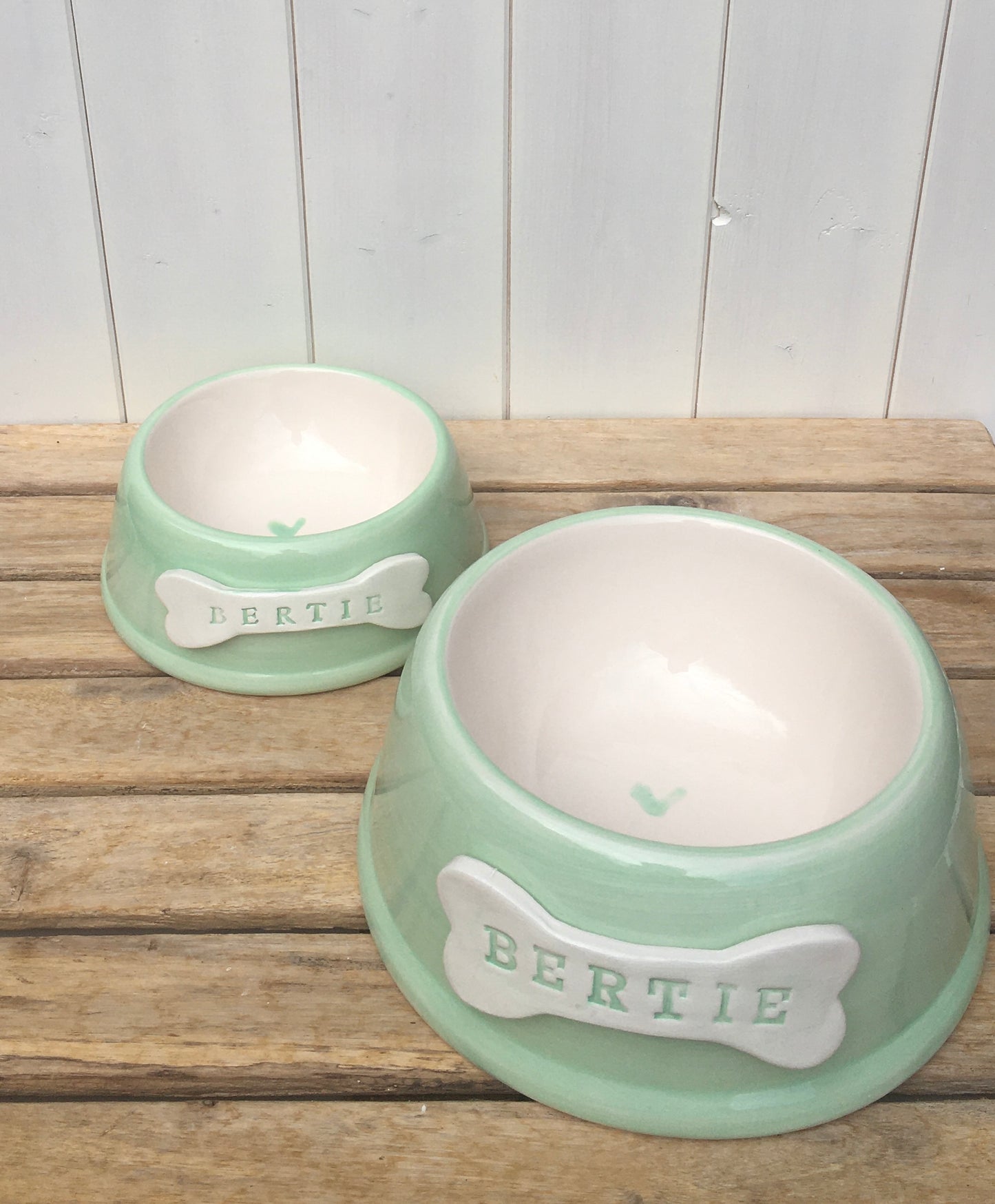 Handmade Personalised Pet Bowls in Sorbet Colours