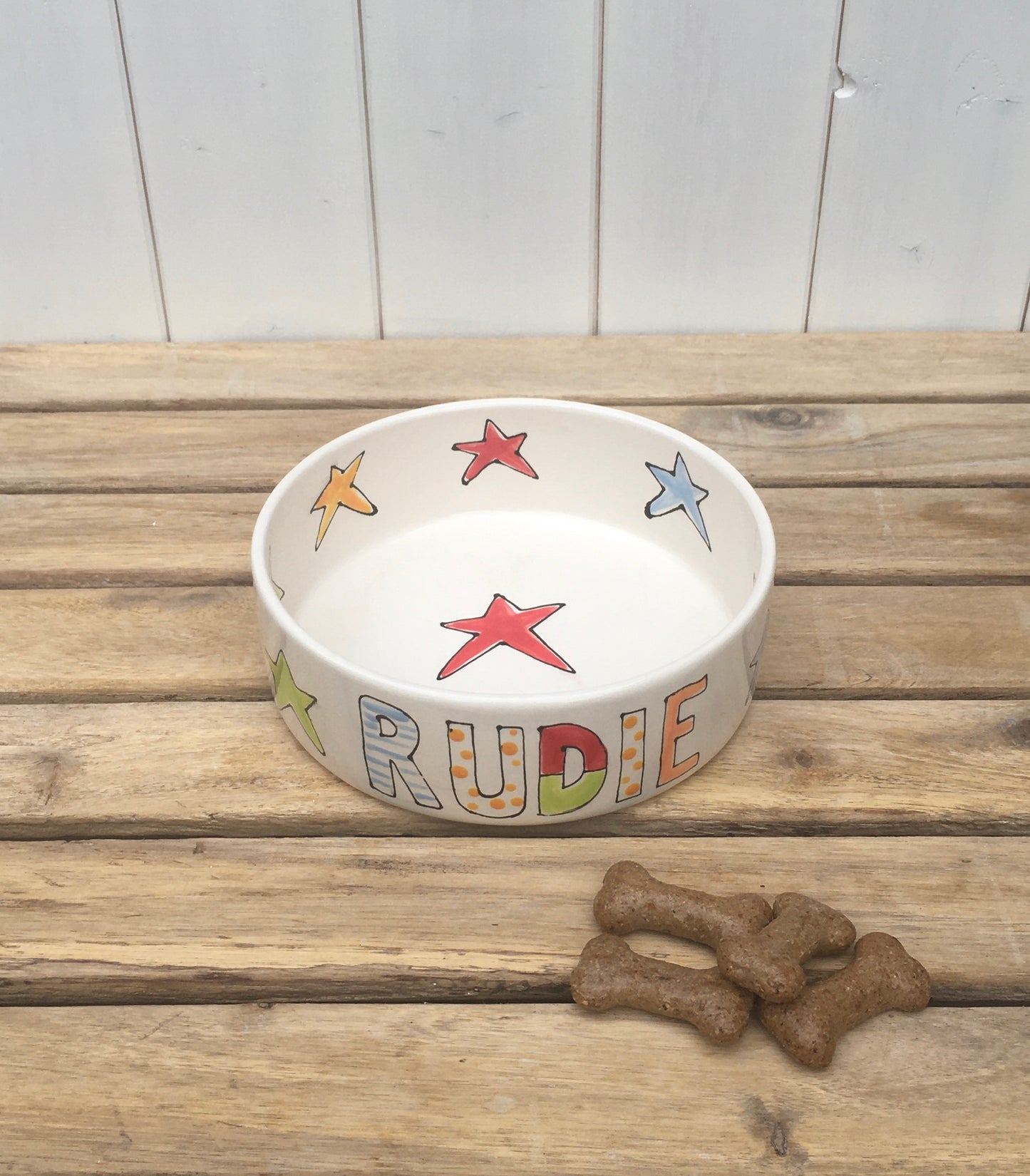 dog bowl with stars