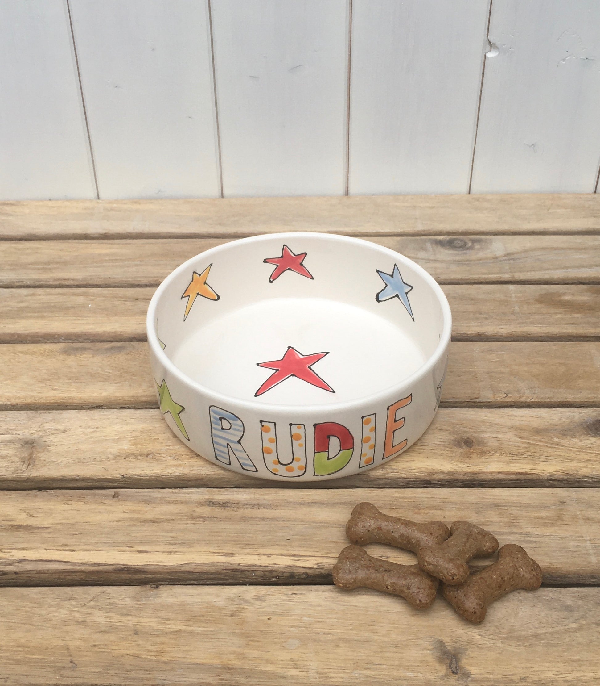 dog bowl with stars