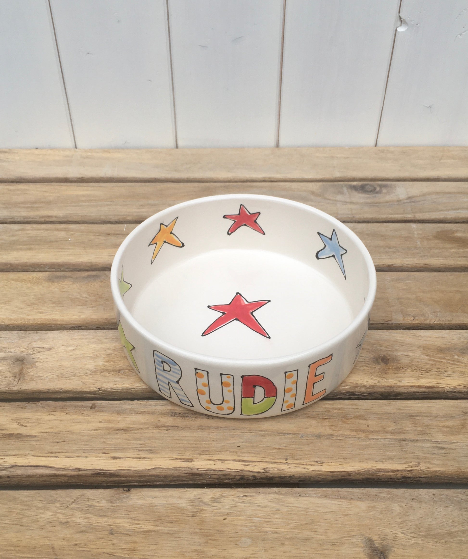 dog bowl with stars