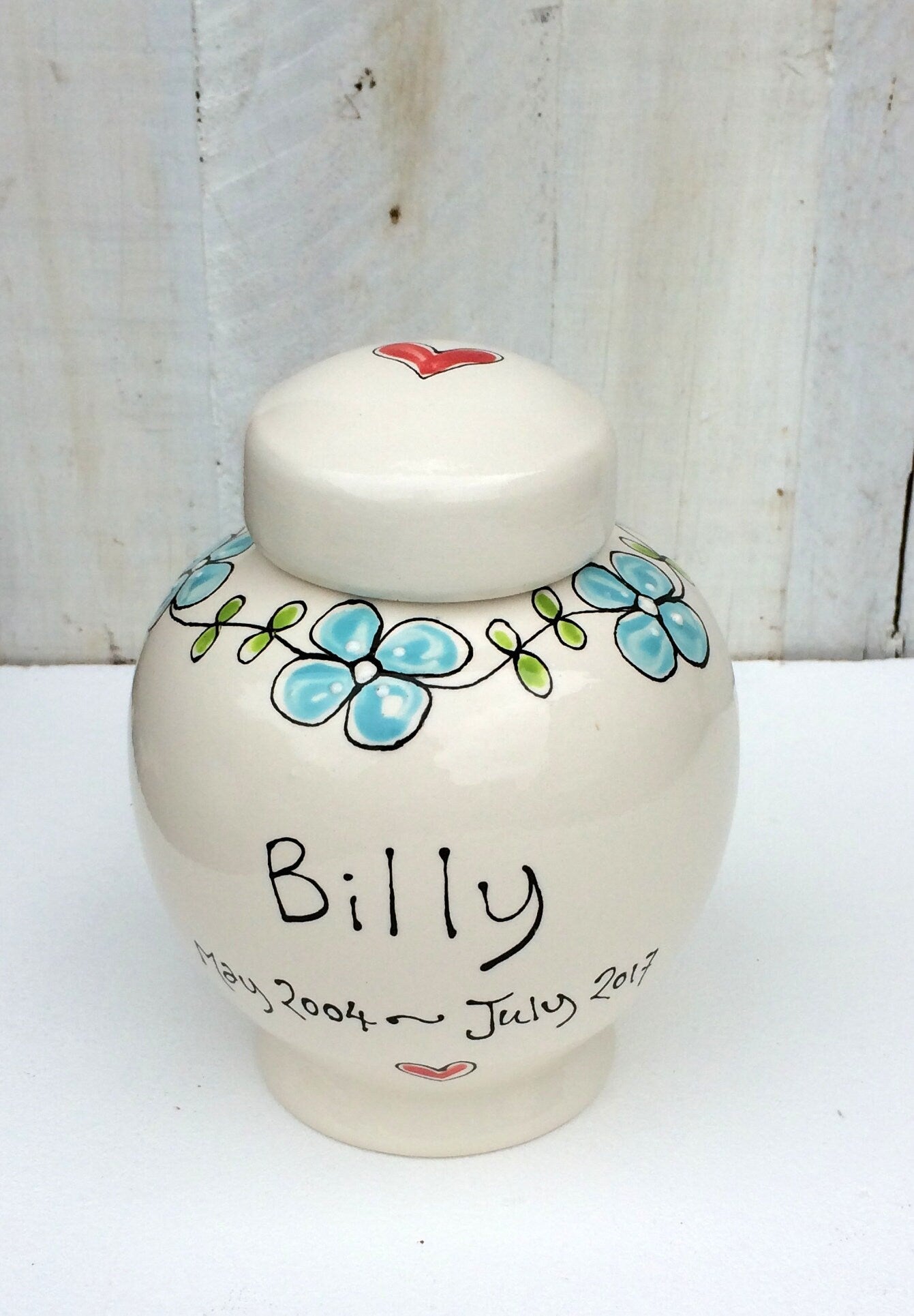 Pet Memorial Urn with Forget me Nots